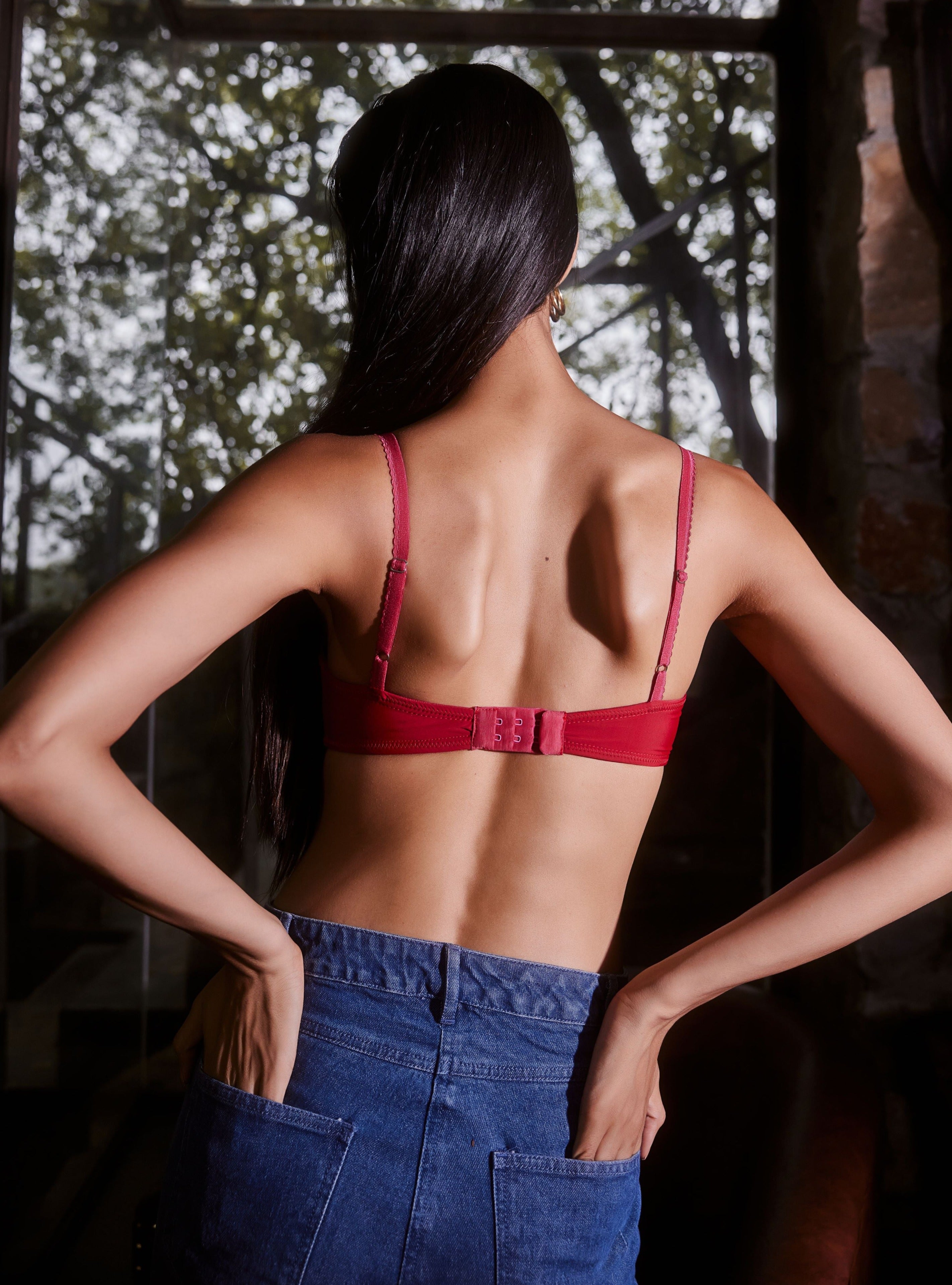 Buy Our Ruby Red Lace Plunge Balconette Bra
