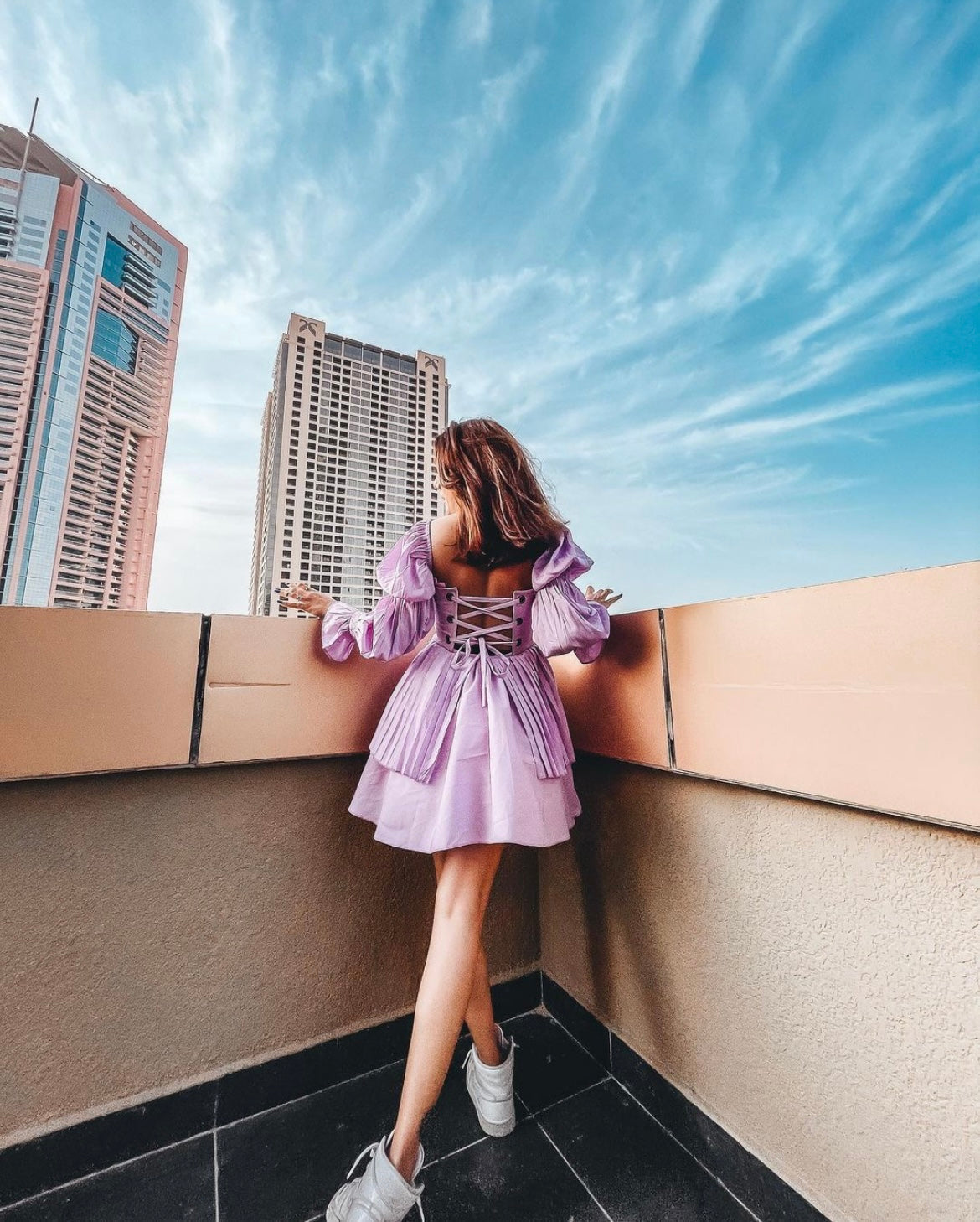 Lavender mini dress