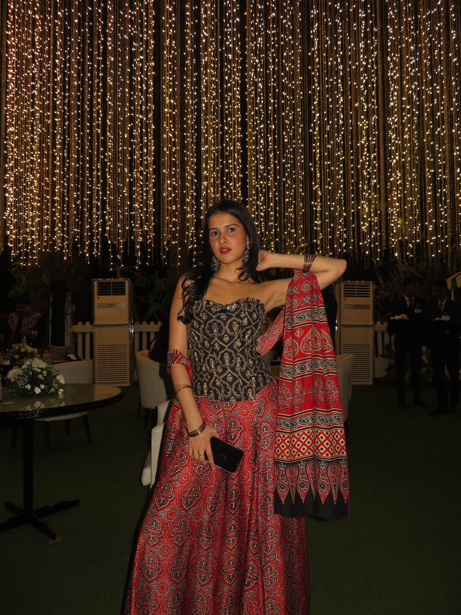Rhea Ajrakh Hand Embroidered Corset Gharara Set