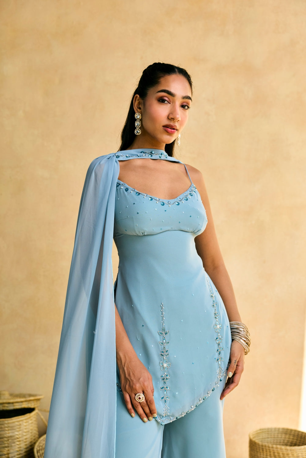 Geet Blue Embroidered Y2K Kurta Set
