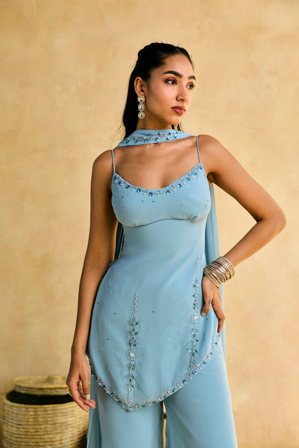 Geet Blue Embroidered Y2K Kurta Set