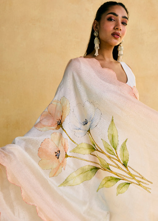 Masakali Floral Print White Kurta Set