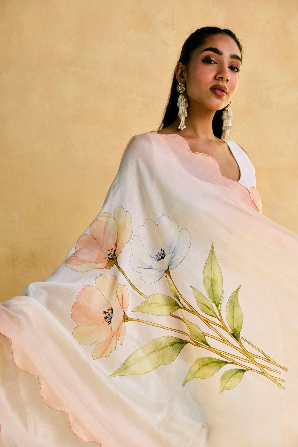 Masakali Floral Print White Kurta Set