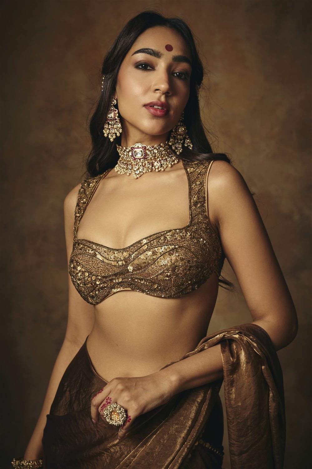 Hemangi Gold Hand Embroidered Blouse