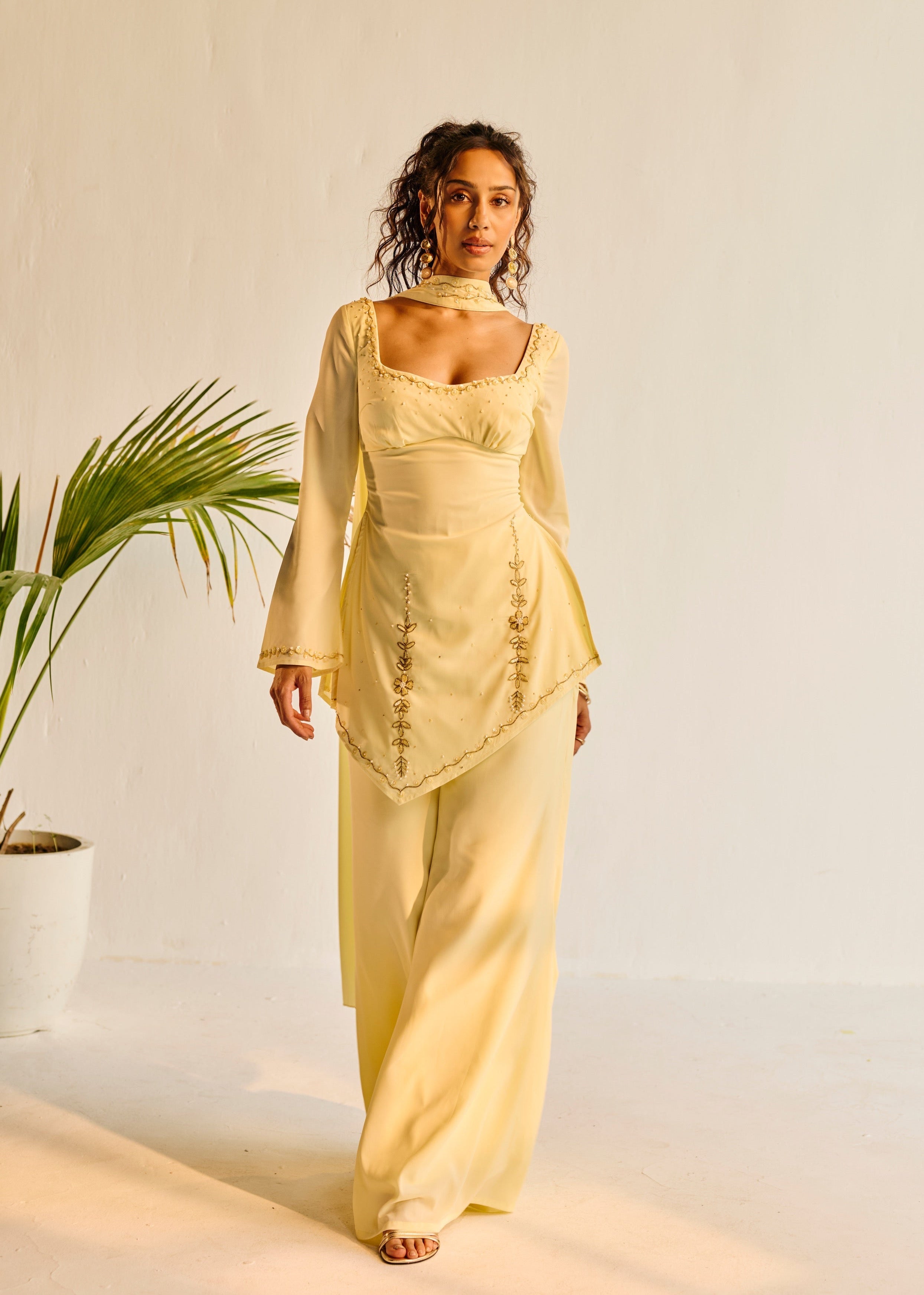 Geet Yellow Embroidered Y2K Kurta Set