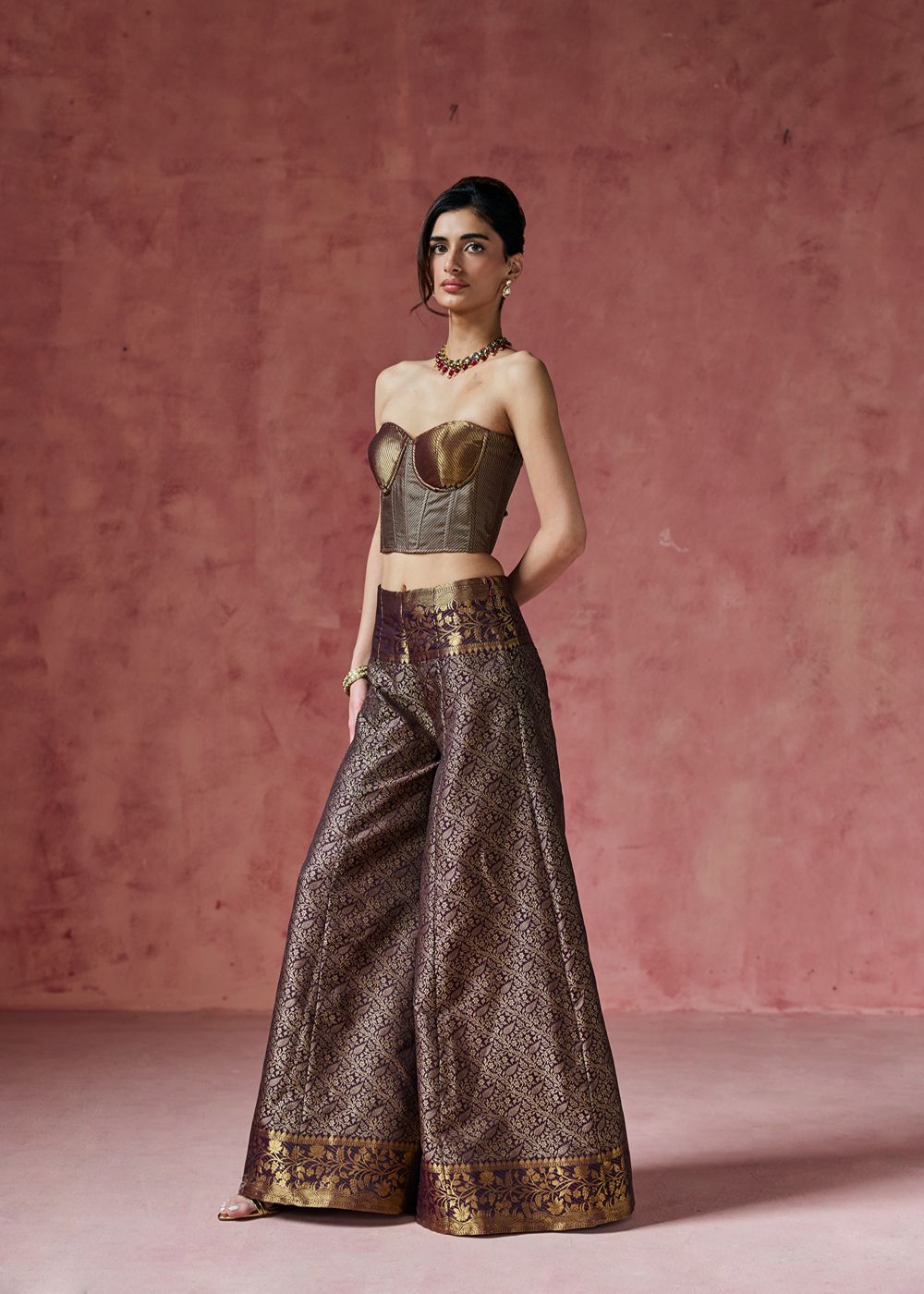 Kashira Bronze Banarasi Corset