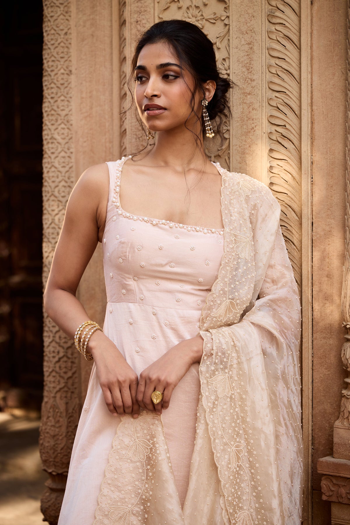 Mihika Mauve Chanderi Anarkali Set