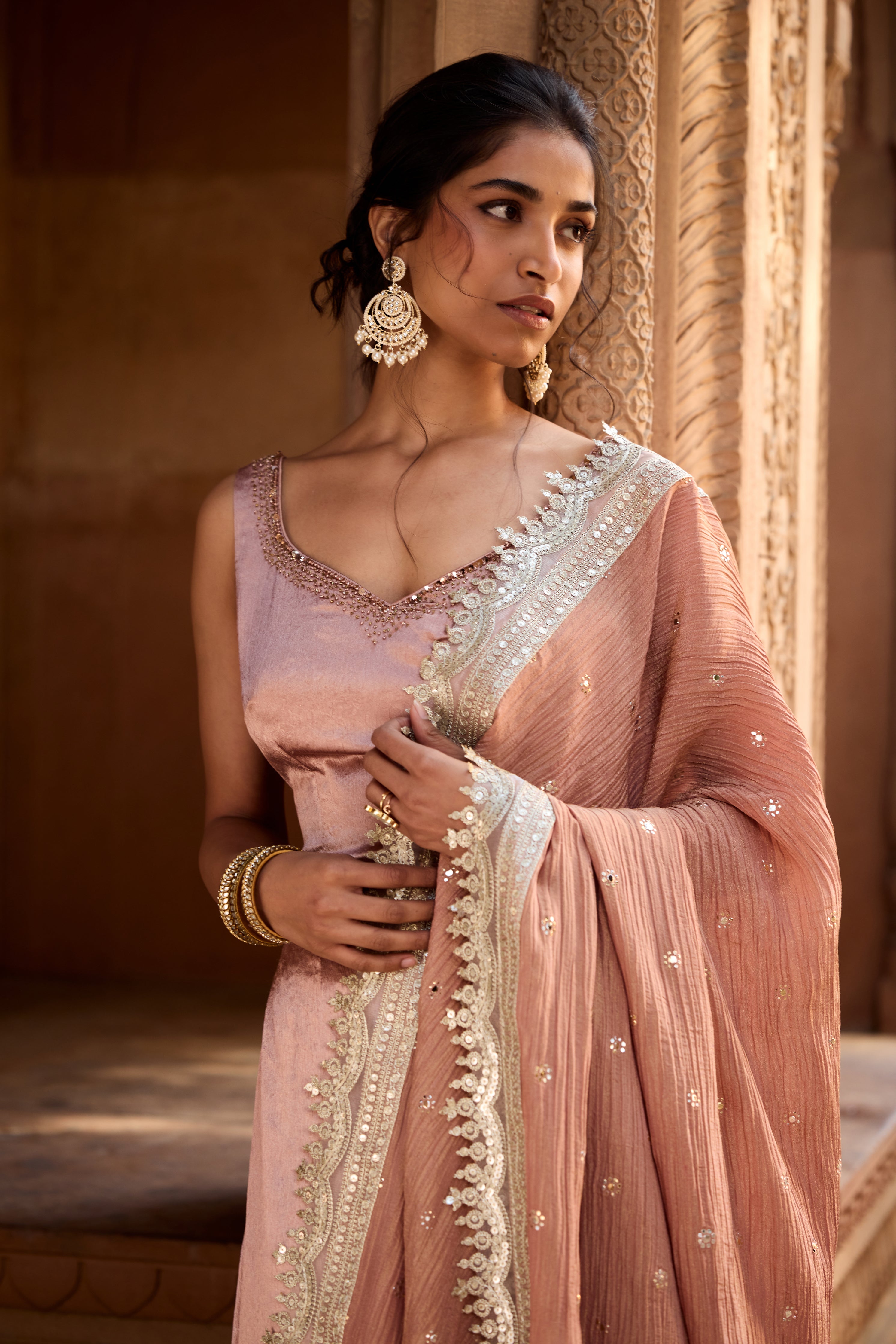 Ati Mauve Slit Anarkali Set