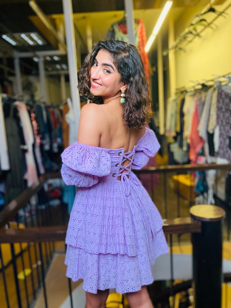 Lavendar Schiffli Dress