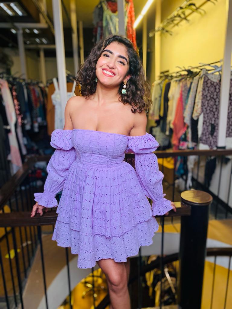 Lavendar Schiffli Dress