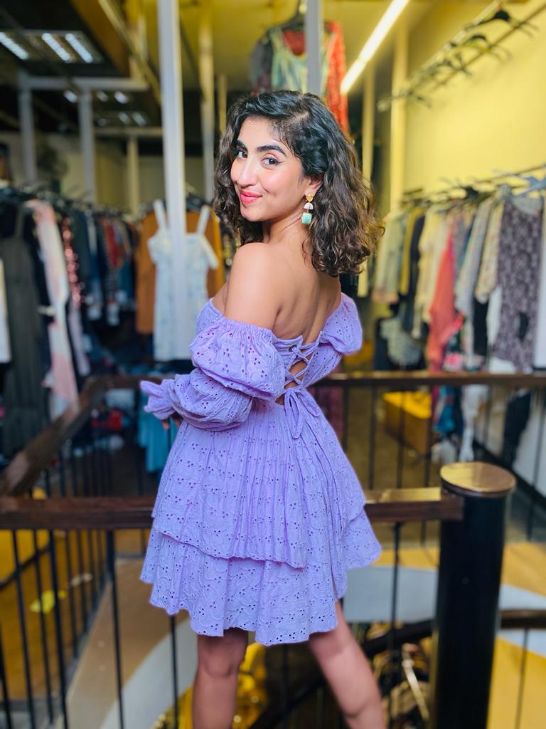 Lavendar Schiffli Dress