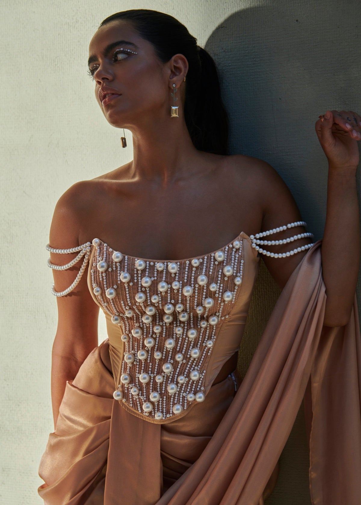 Buy Pearl Embroidered Corset Blouse Online