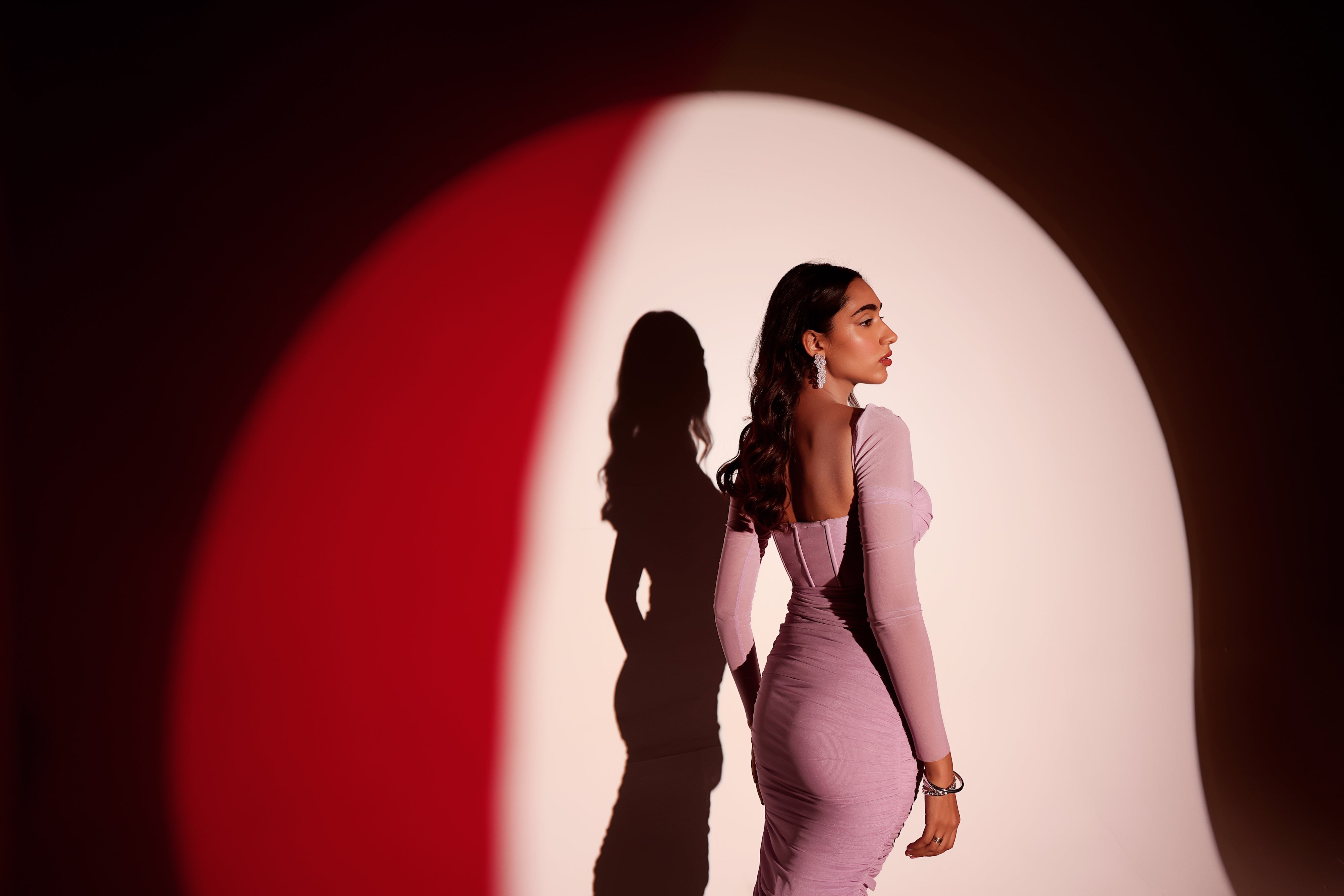 Pink ruched dress