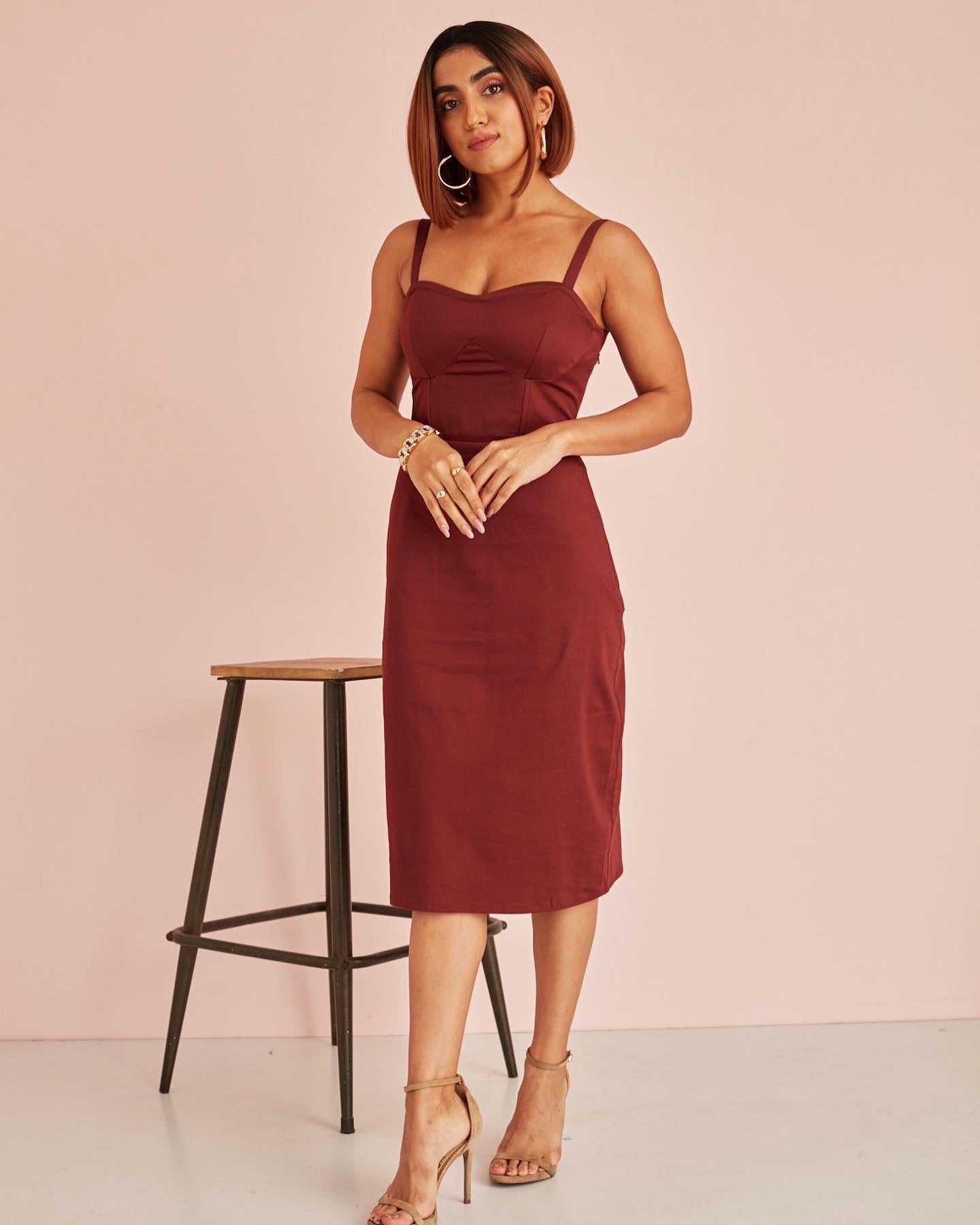 Burgundy dress