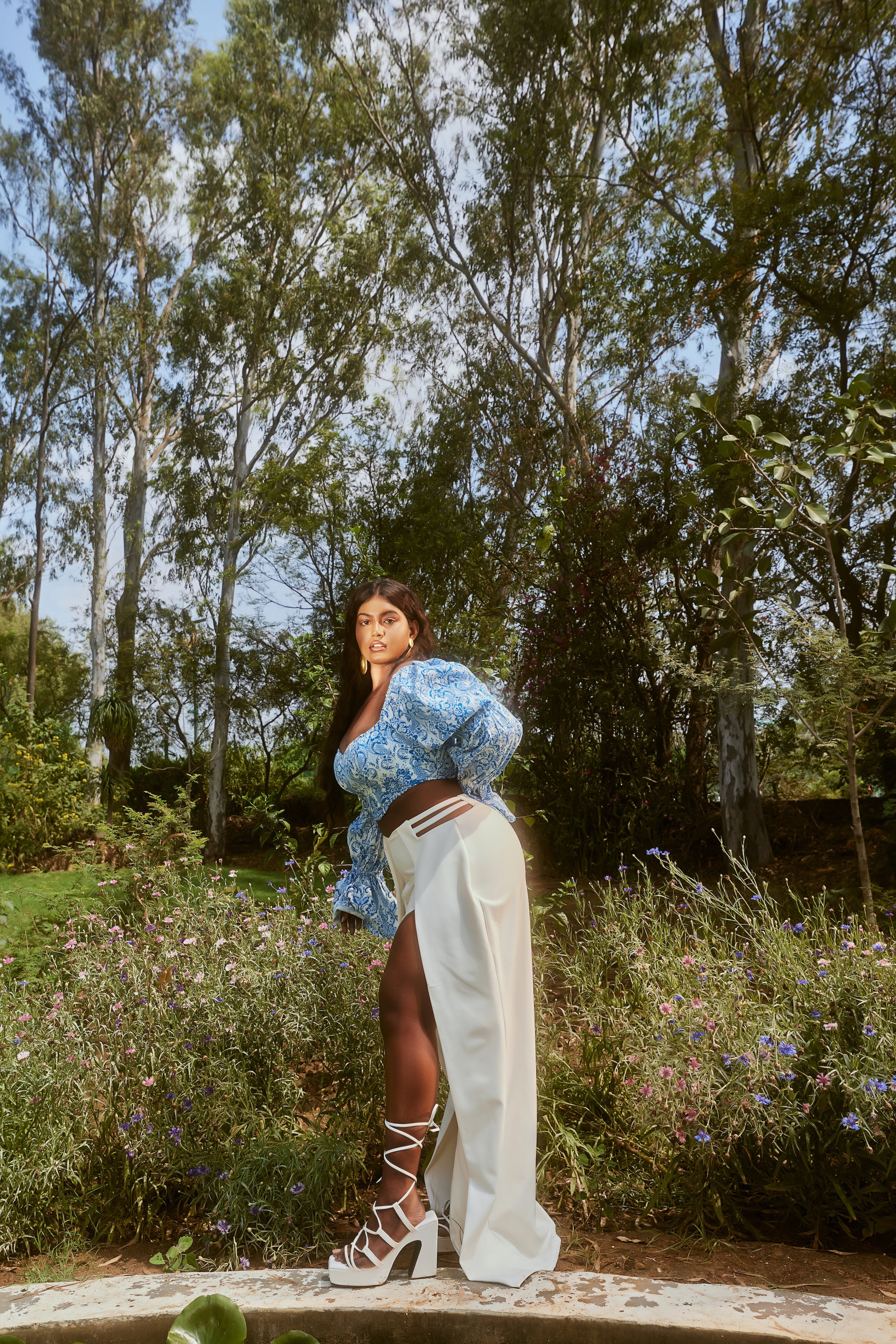 Blue Corset and Pants Set