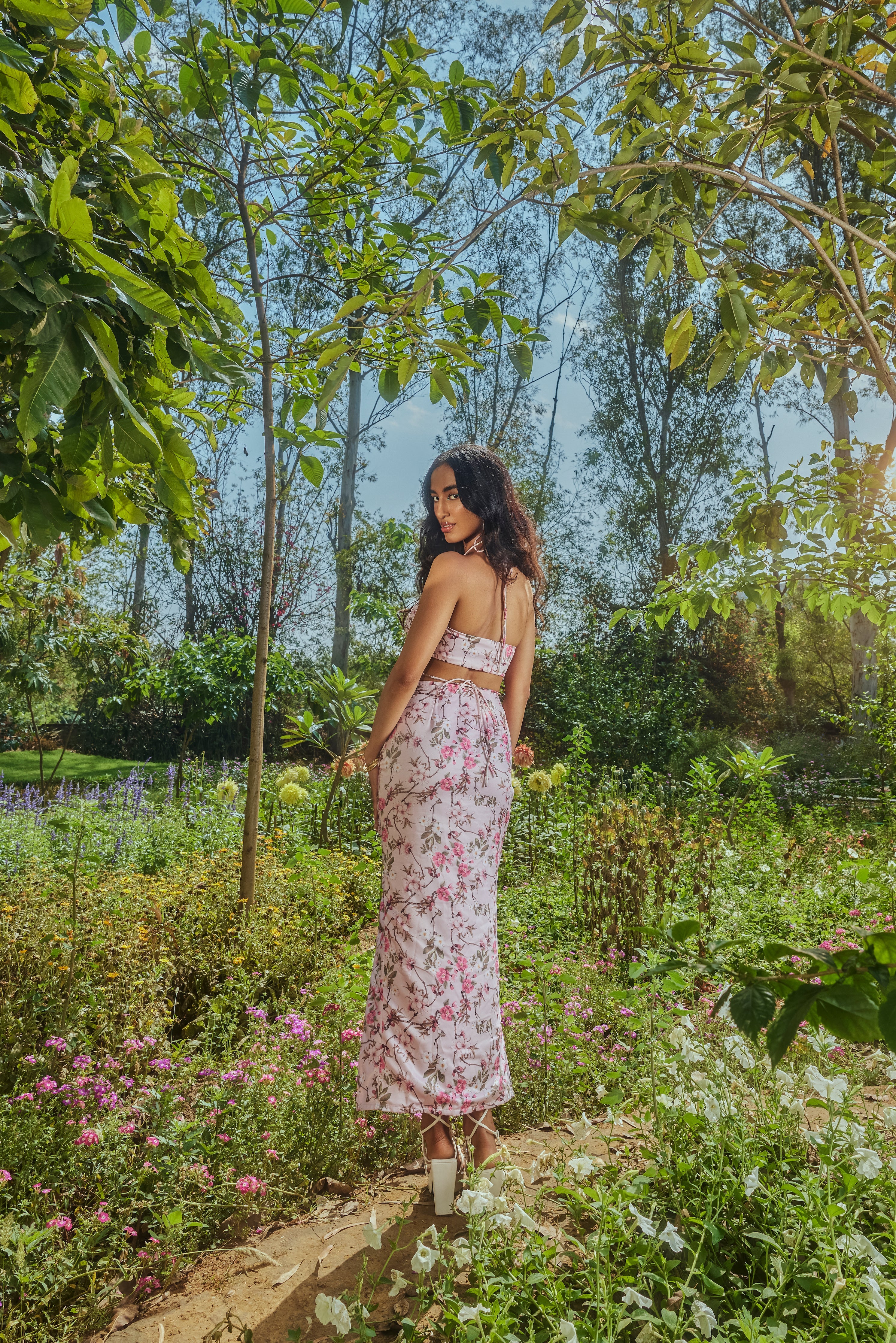 Phoebe Pink Floral Embellished Tie Coord Set