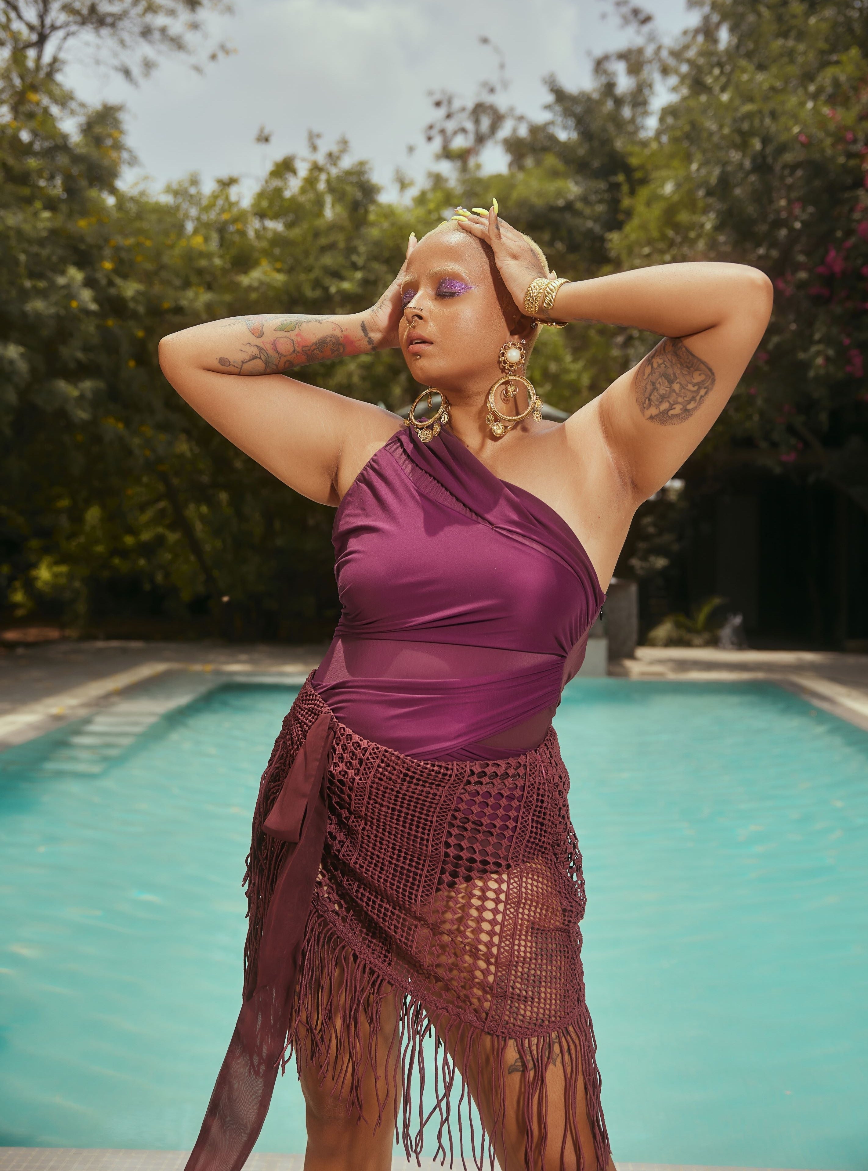 Buy Our Thalassa Purple Crochet Cover-Up Skirt