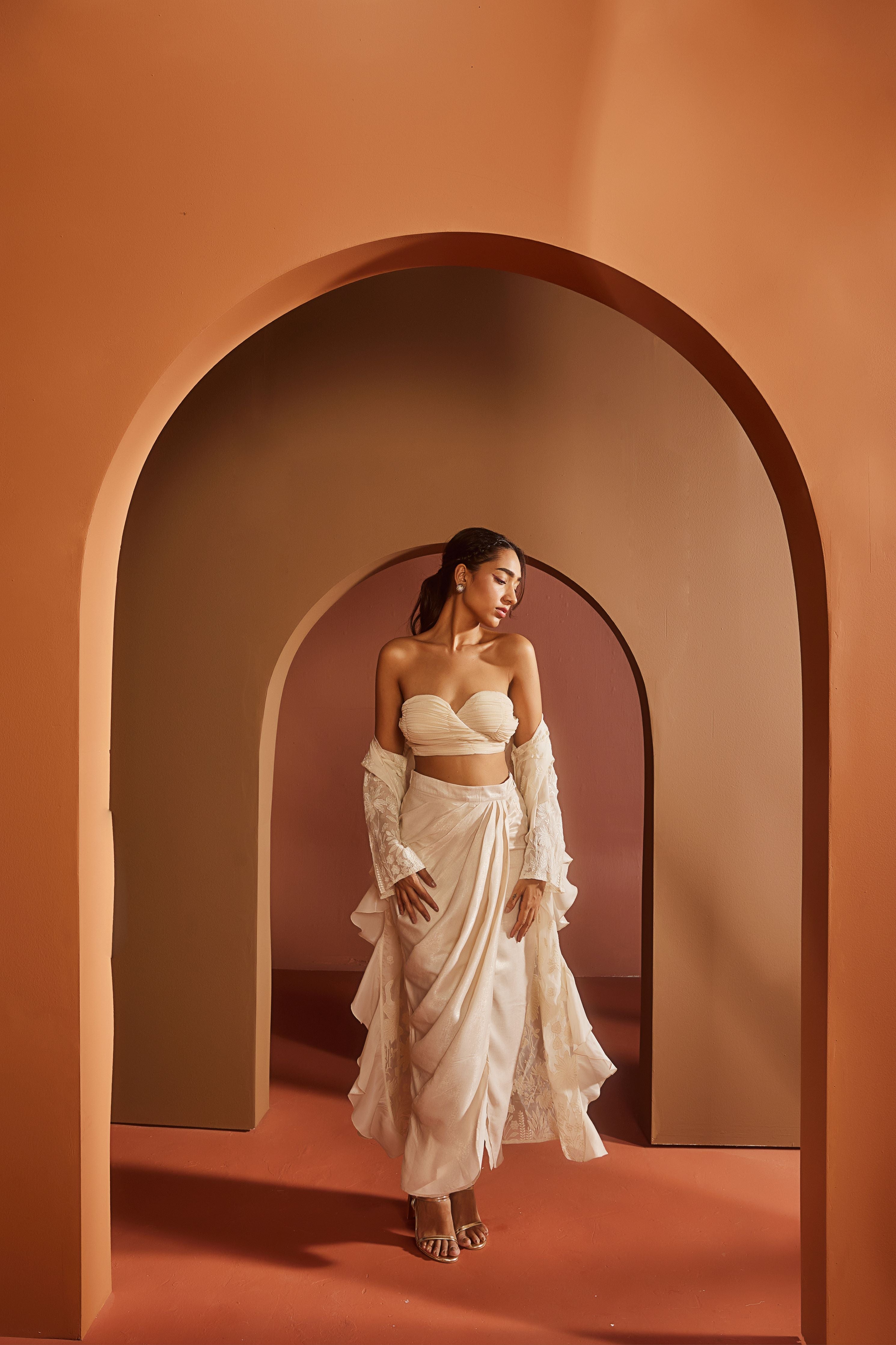 Buy Ivory Embroidered Coord Set