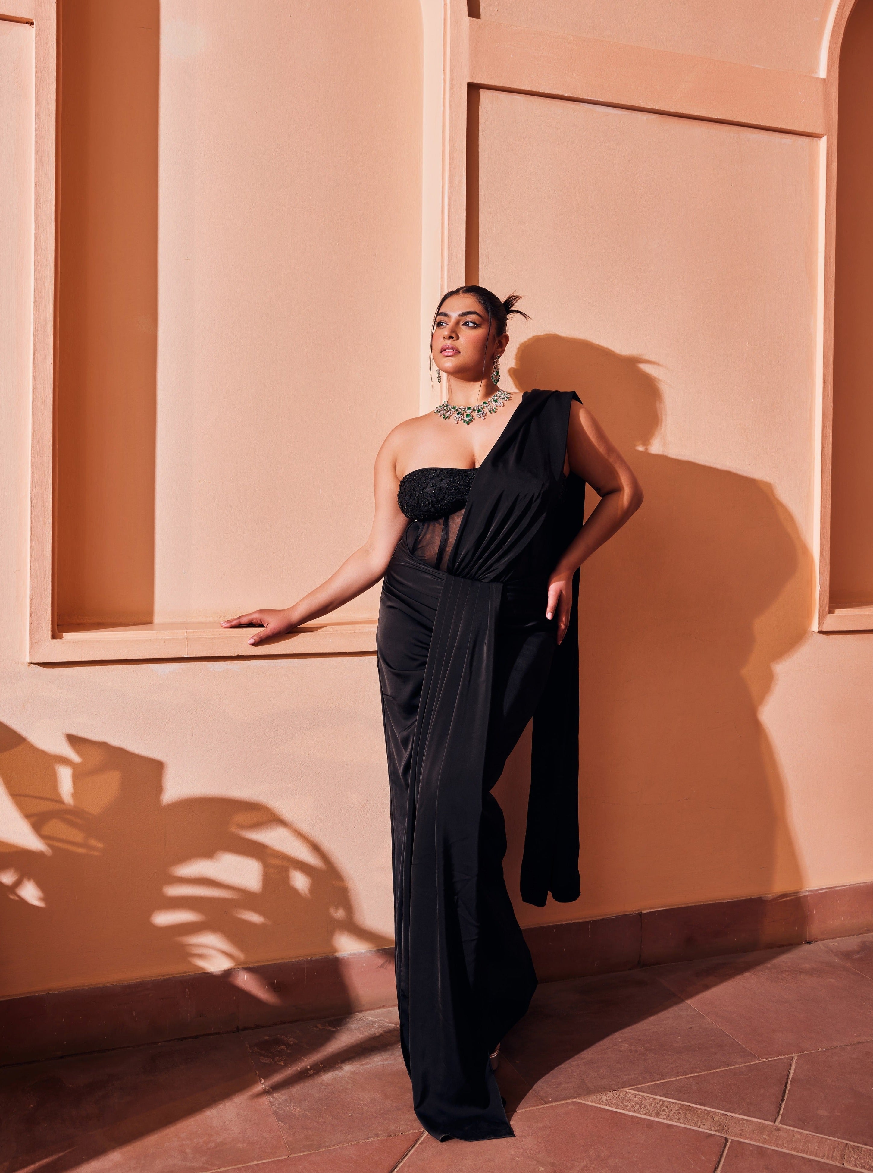 Black Saree Set