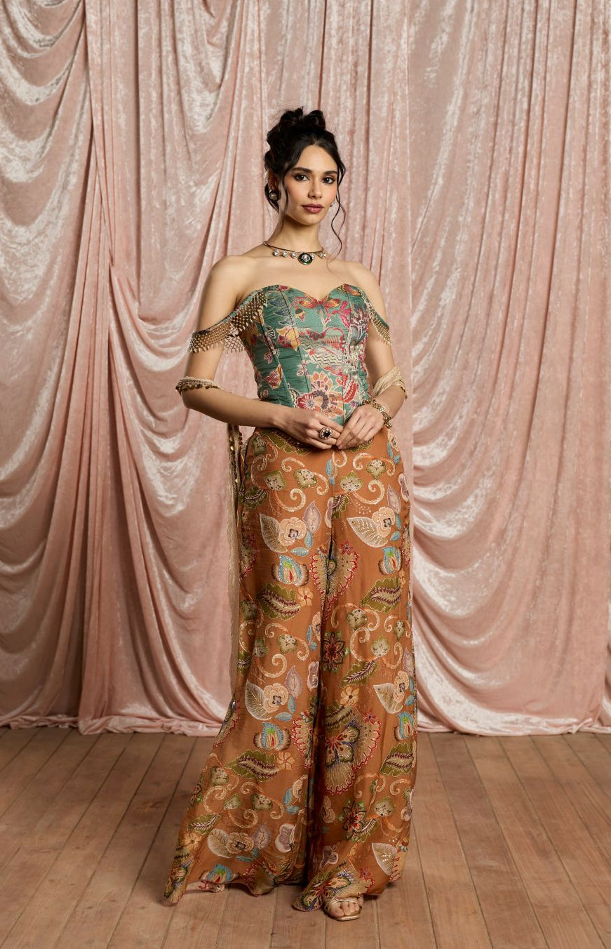 Mehrab Floral Corset & Sharara Set