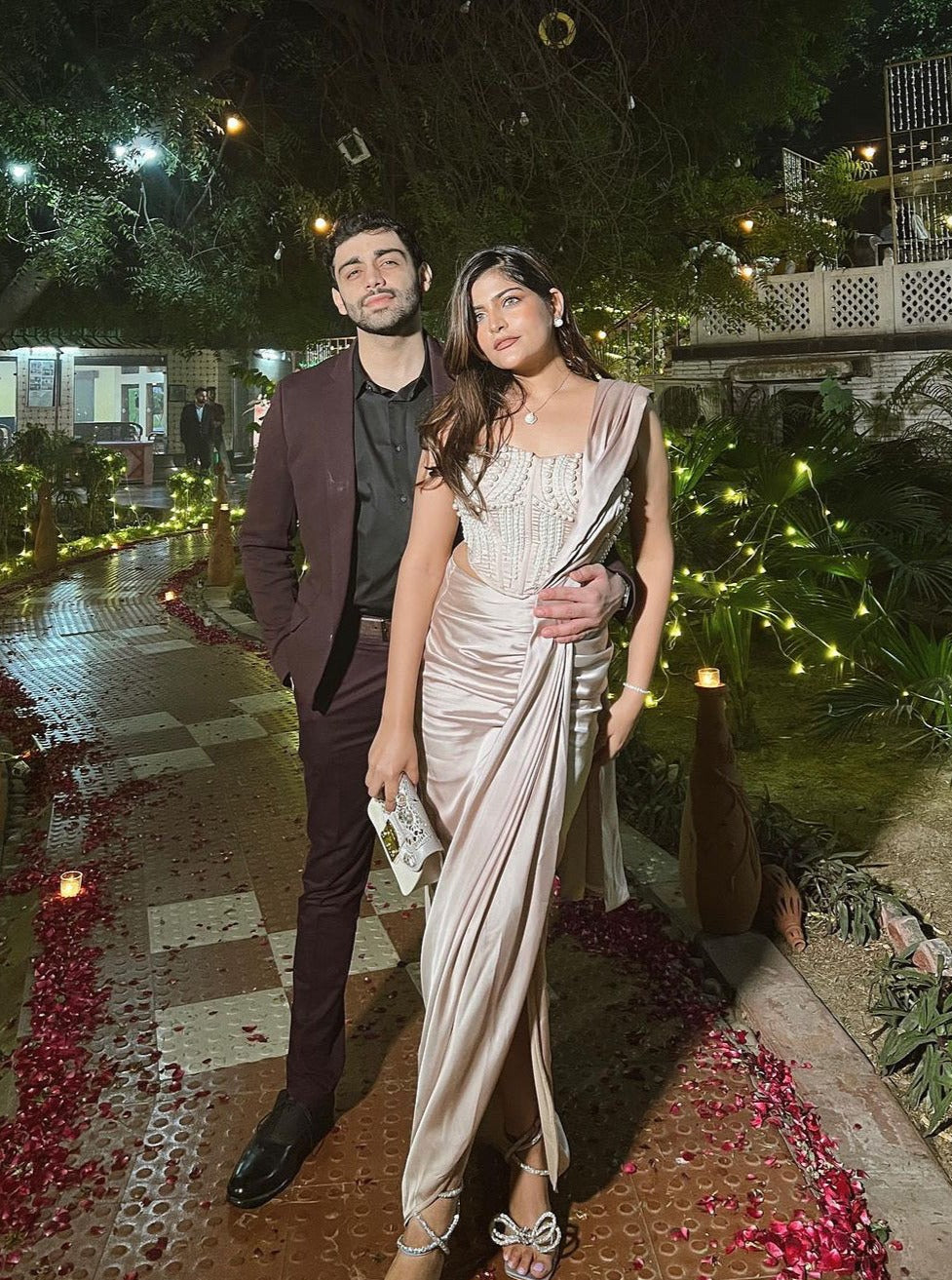 Aalia Champagne Wrap Pre-Stitched Saree