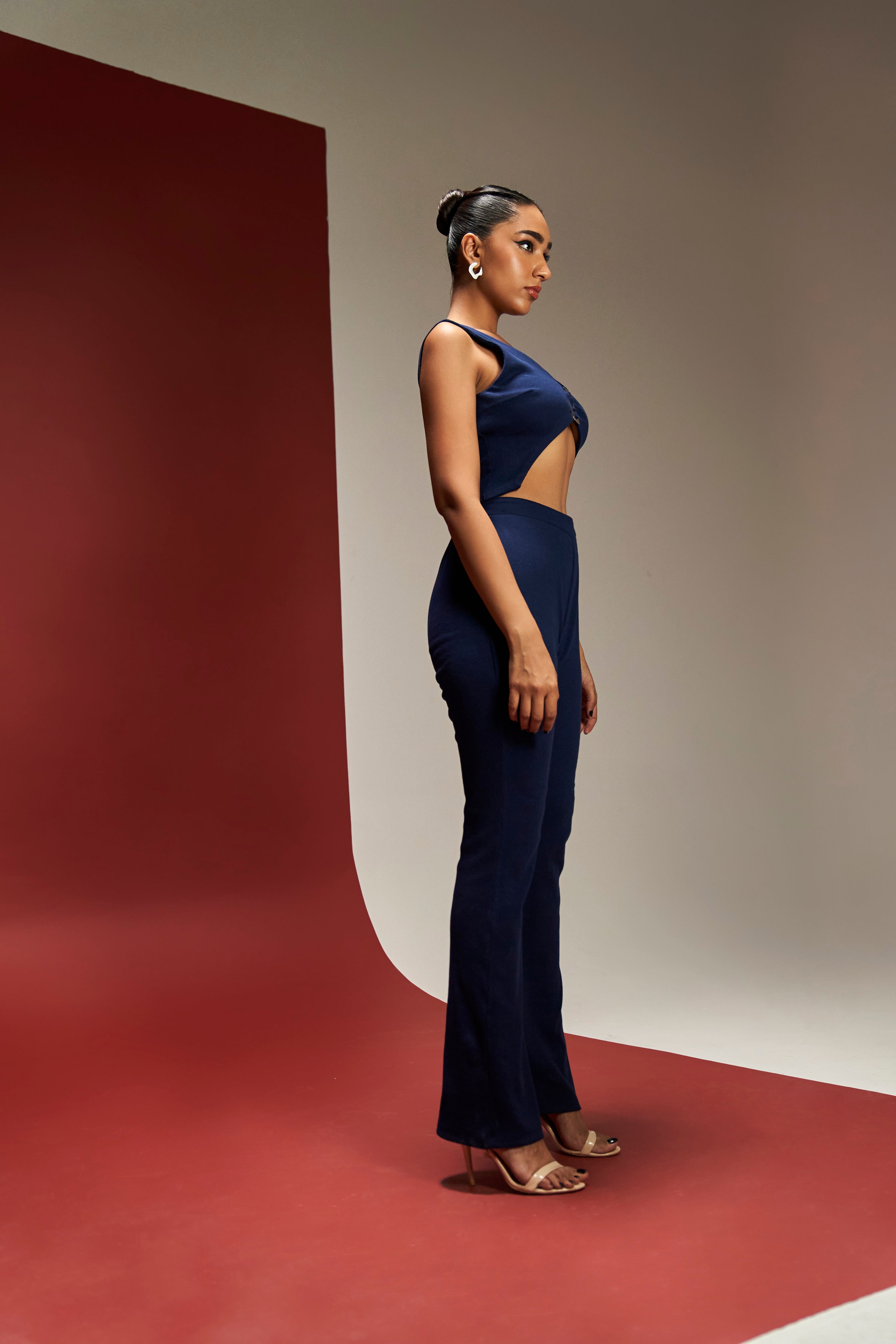 Buy Navy Blue Rib Coord Set