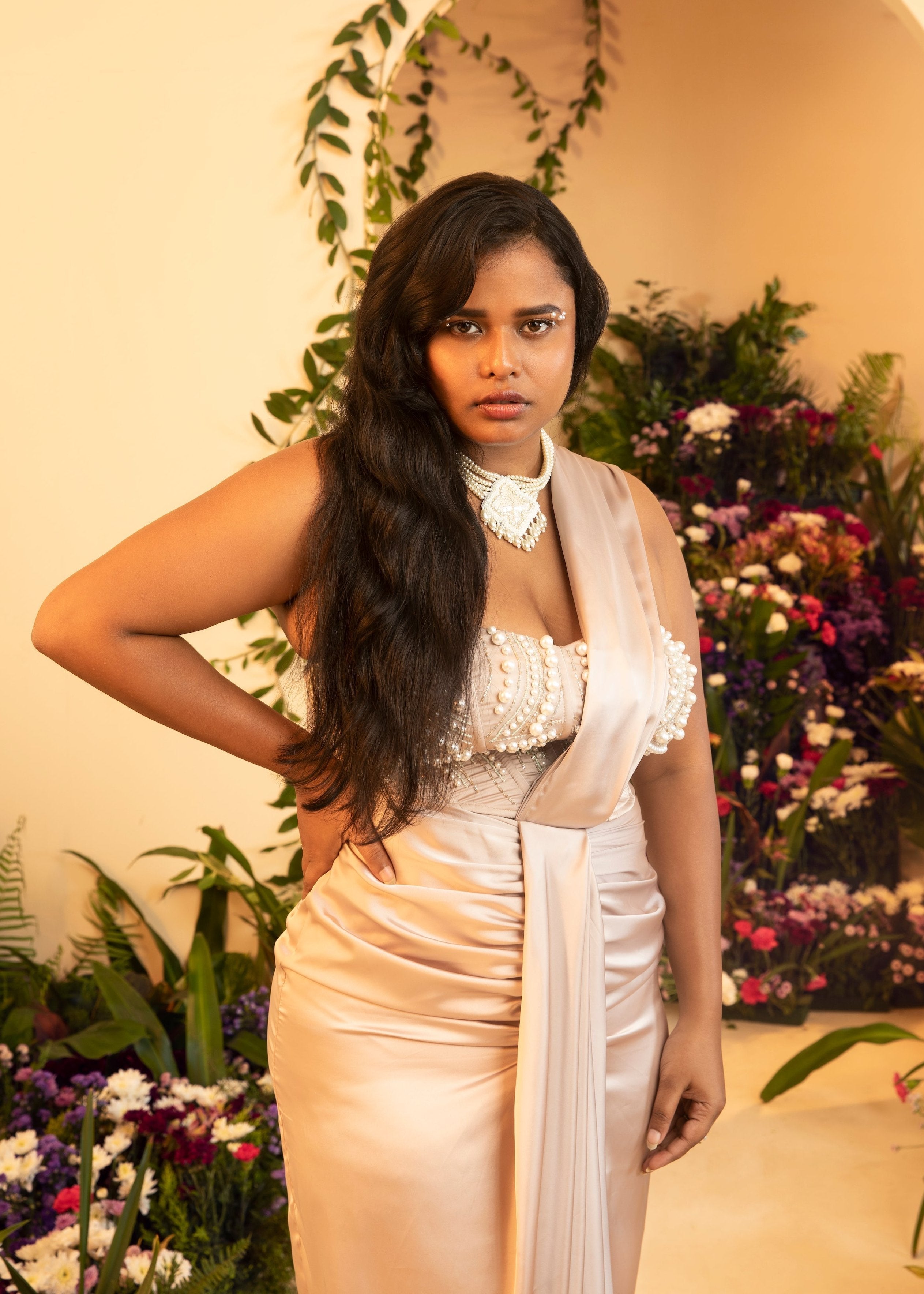 Champagne Wrap Pre-Stitched Saree
