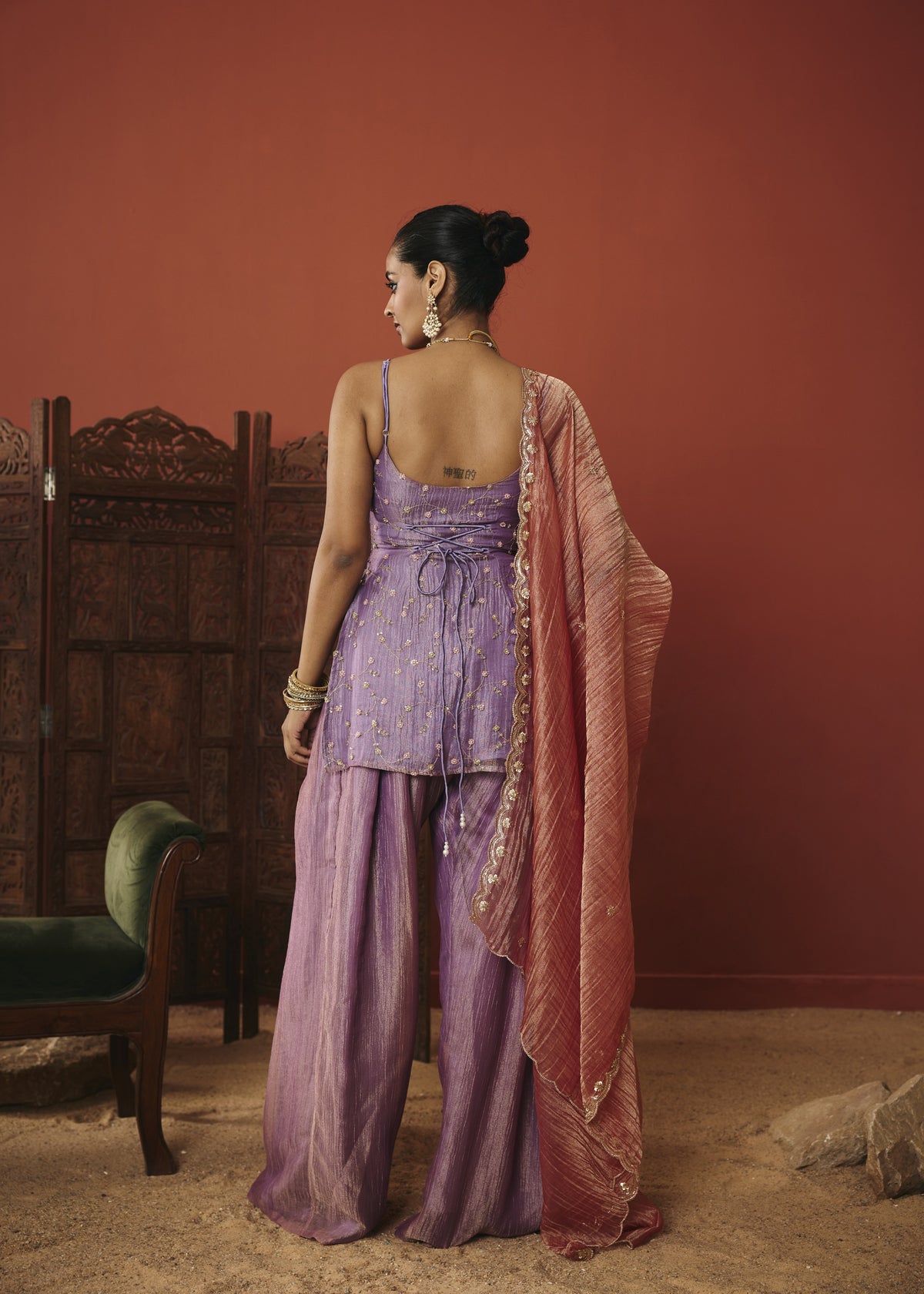The Elara Lilac Sequin Embroidered Kurta Set