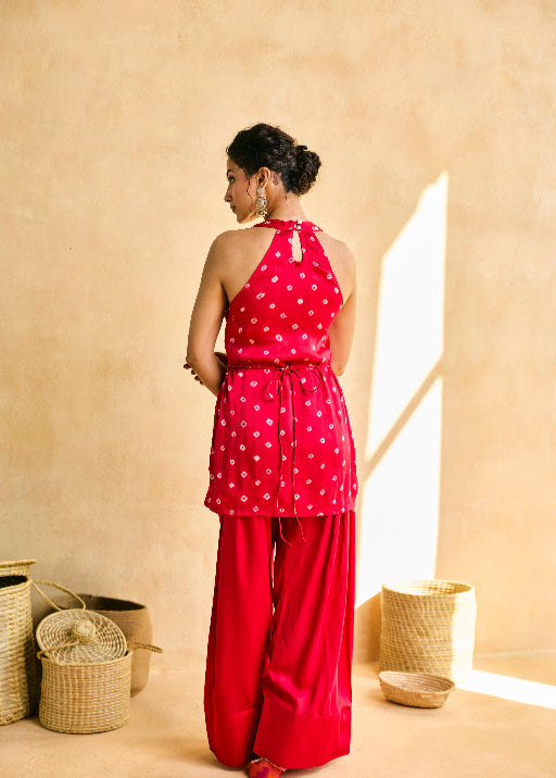 Bebo Pink Bandhani Embellished Kurta Set