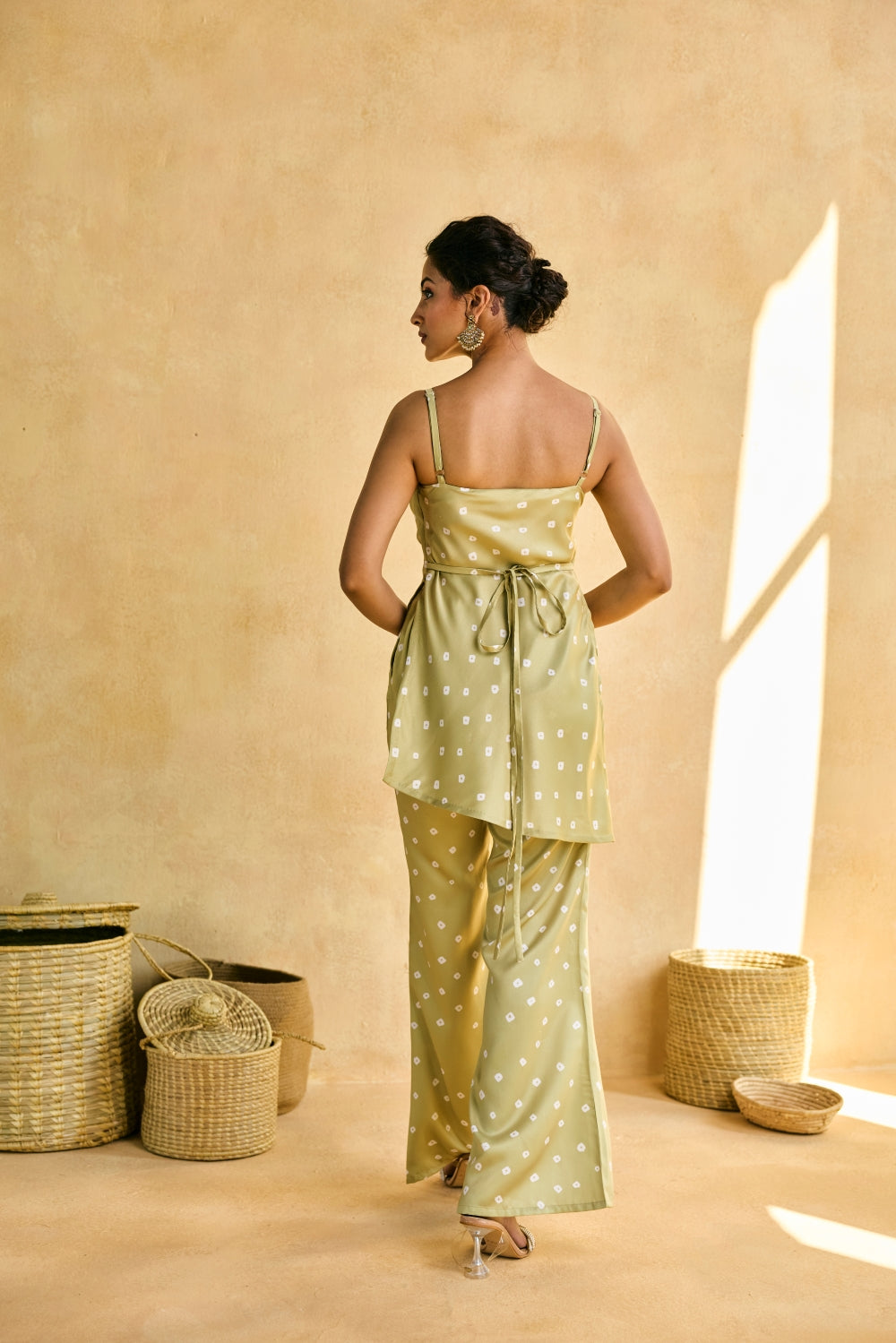 Ambhi Green Bandhani Embellished Kurta Set