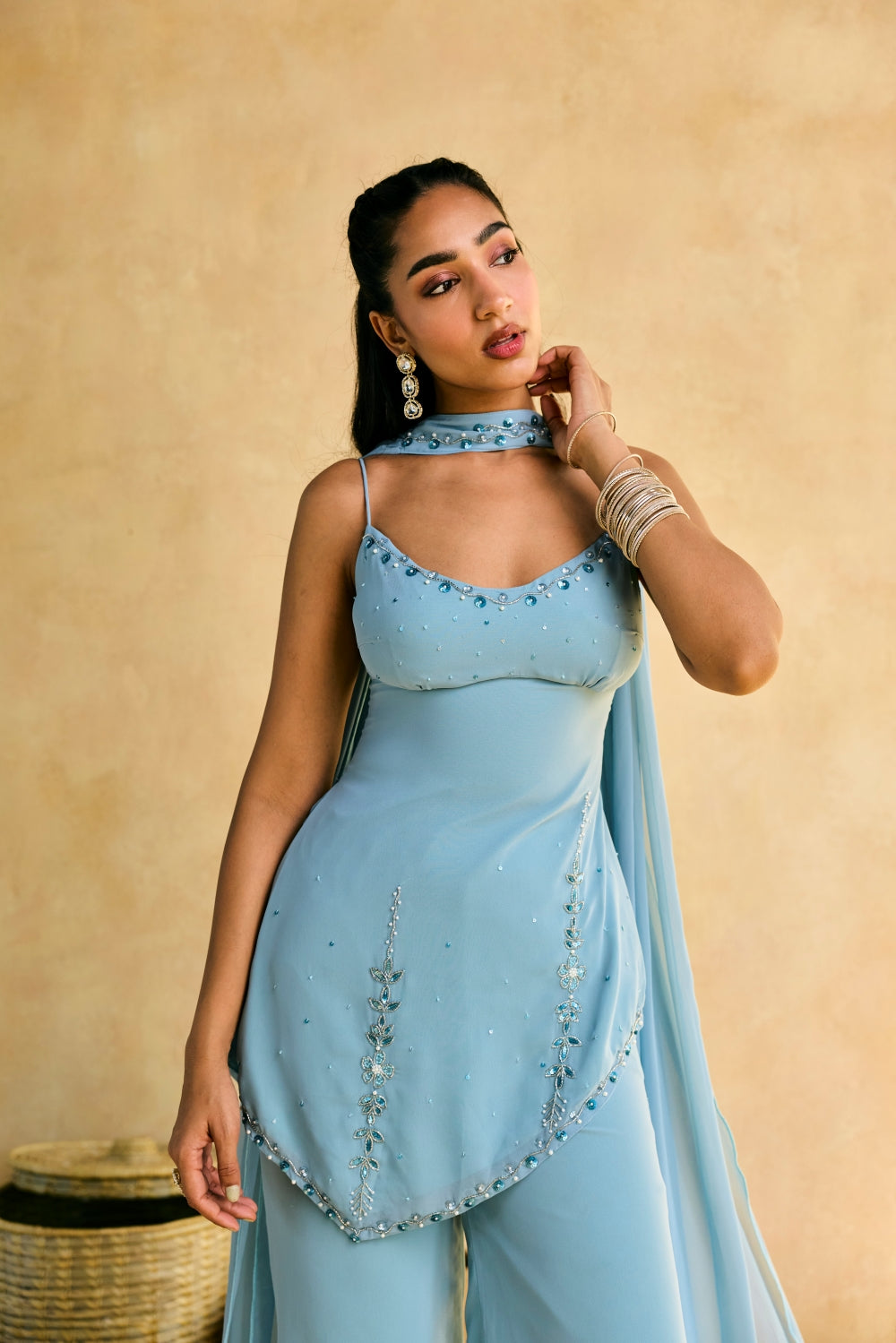 Geet Blue Embroidered Y2K Kurta Set