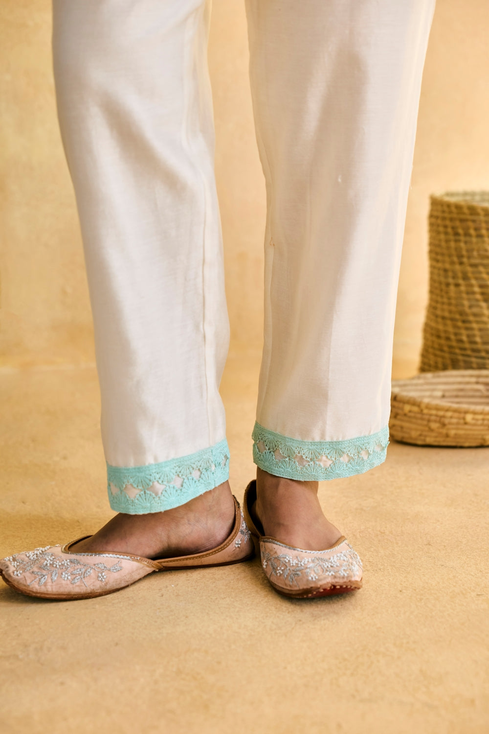 Tara Embroidered White Suit Set