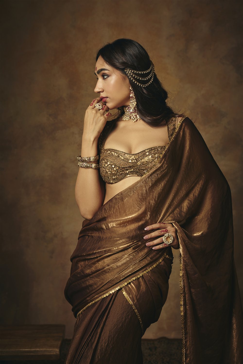 Hemangi Gold Hand Embroidered Blouse