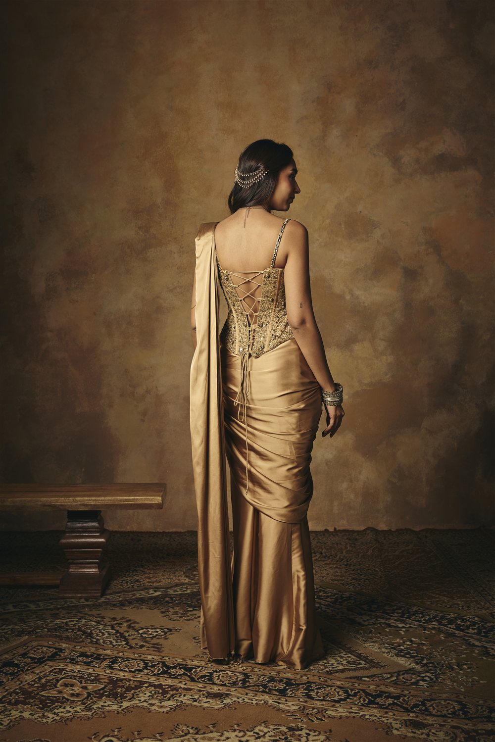 Padmini Golden Hand Embroidered Corset Blouse