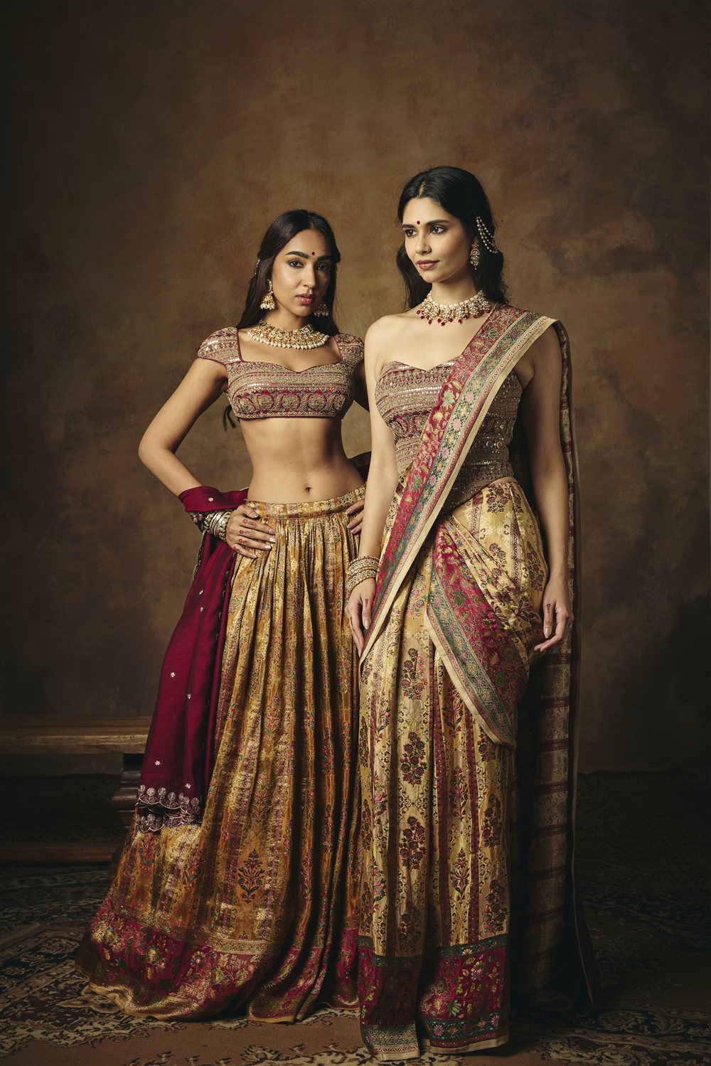 Vasundhara Burgundy Embroidered Corset Blouse