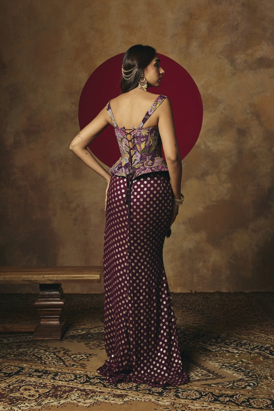 Poorva Purple Embroidered Corset Top