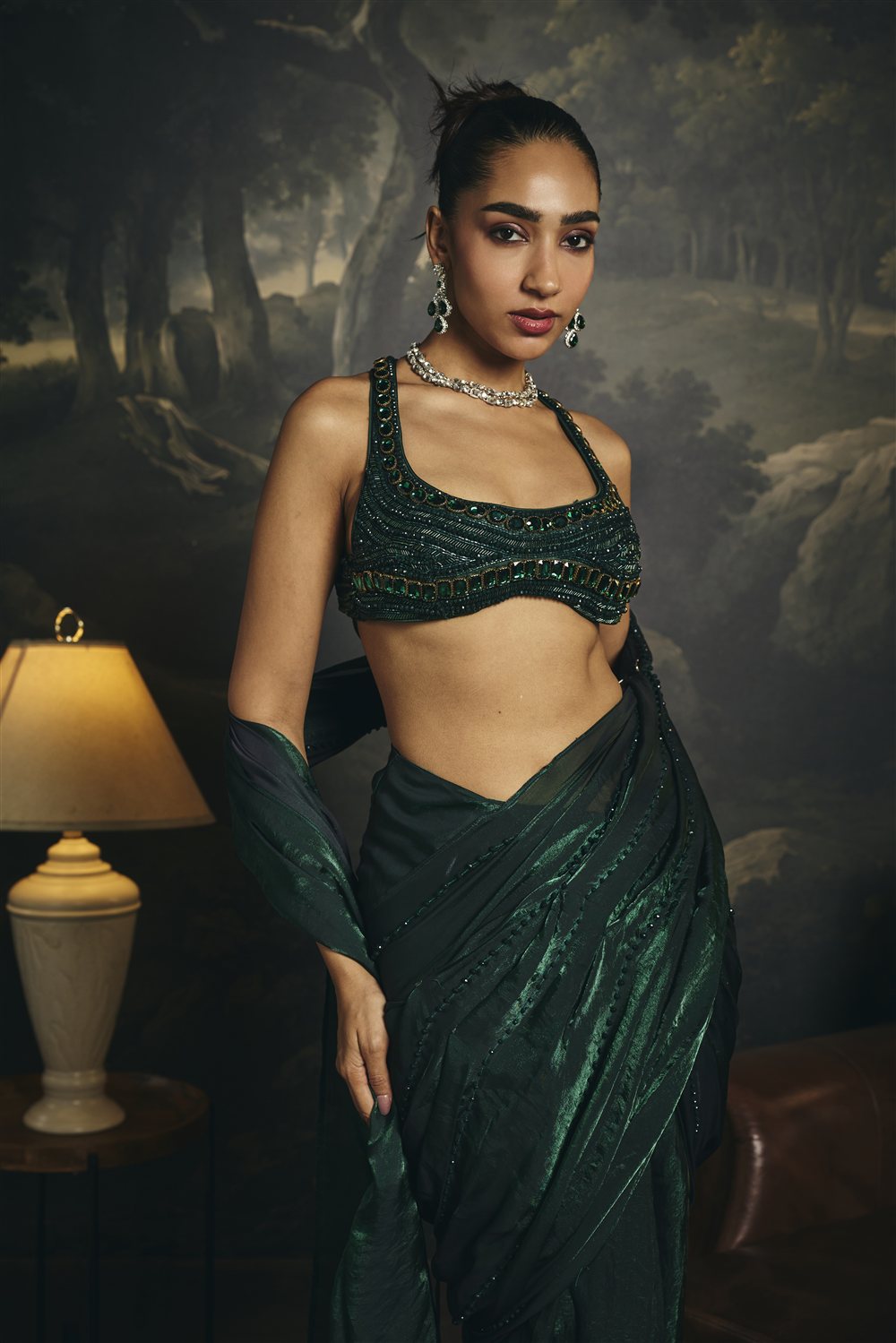Kadambari Emerald Green Hand Embroidered Blouse