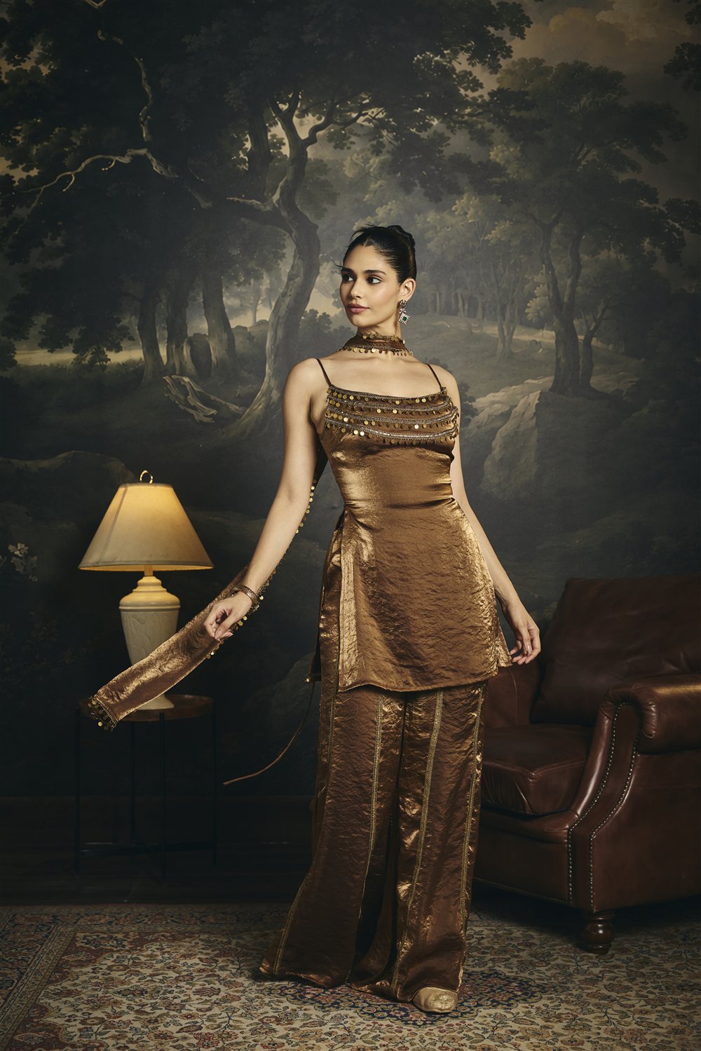 Olivia Bronze Y2K Sharara Set