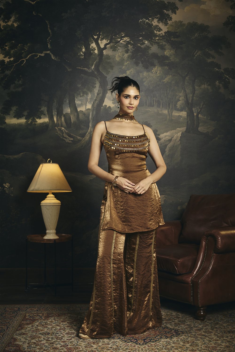 Olivia Bronze Y2K Sharara Set