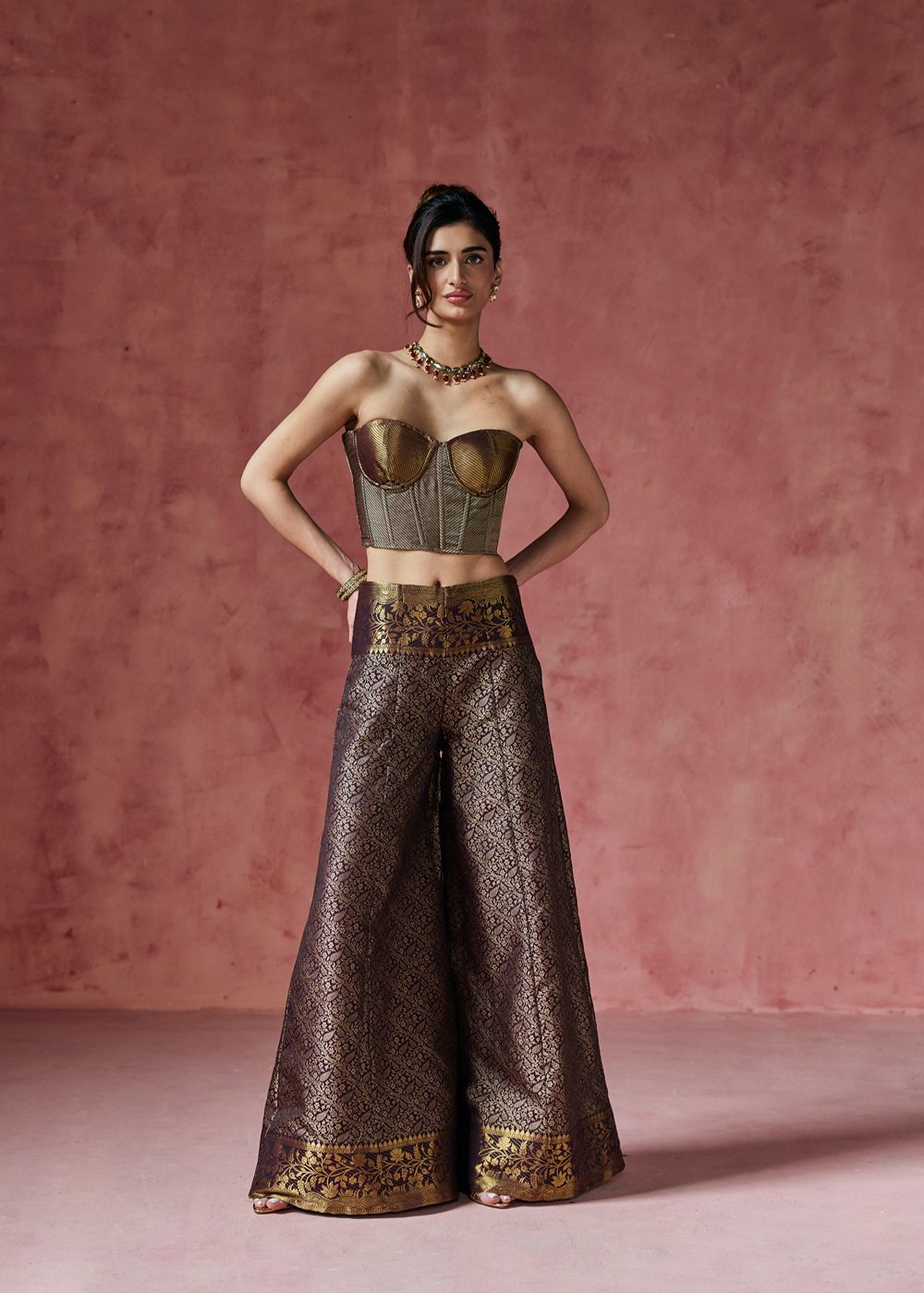 Kashira Bronze Banarasi Corset