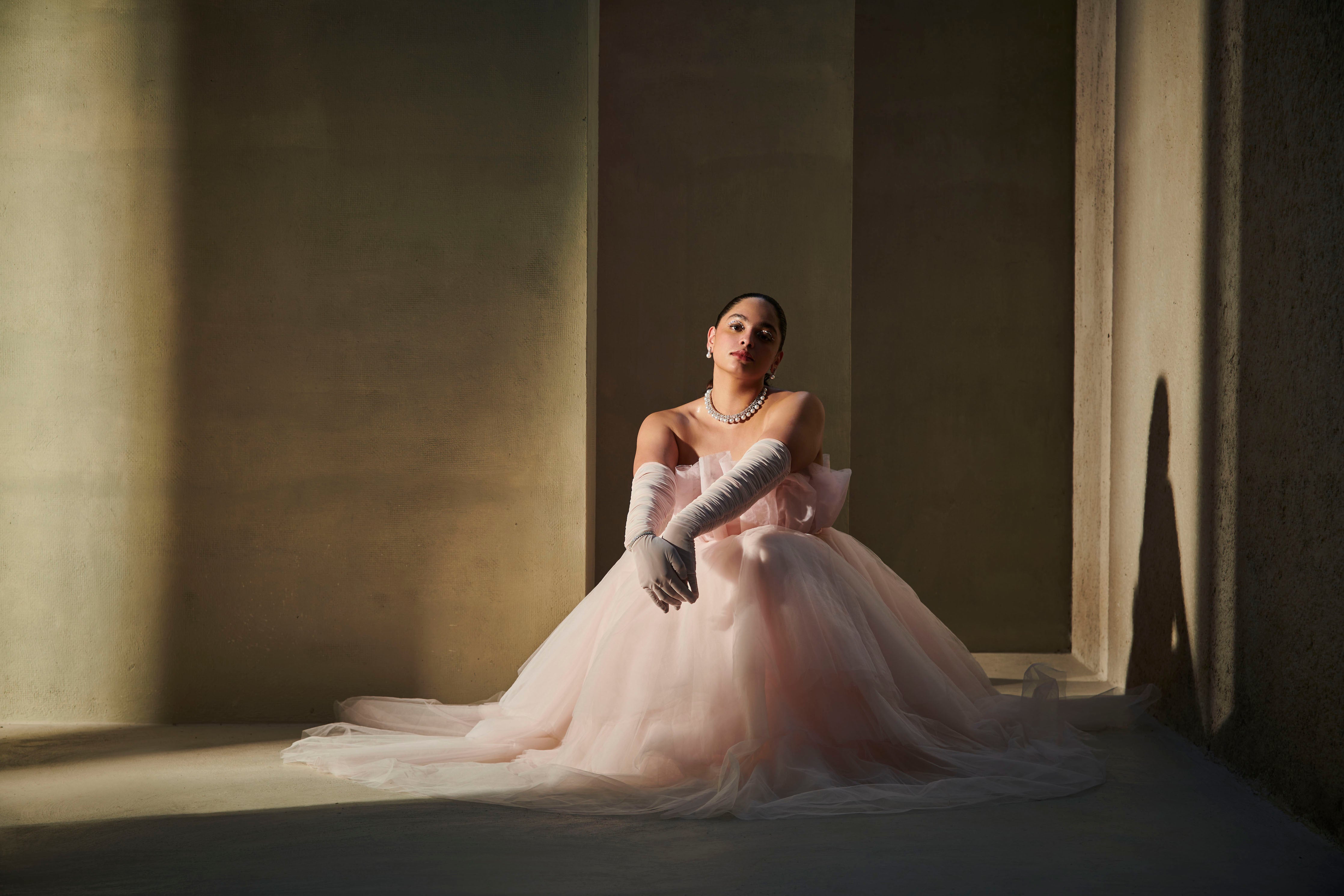 Pink Tull ball gown