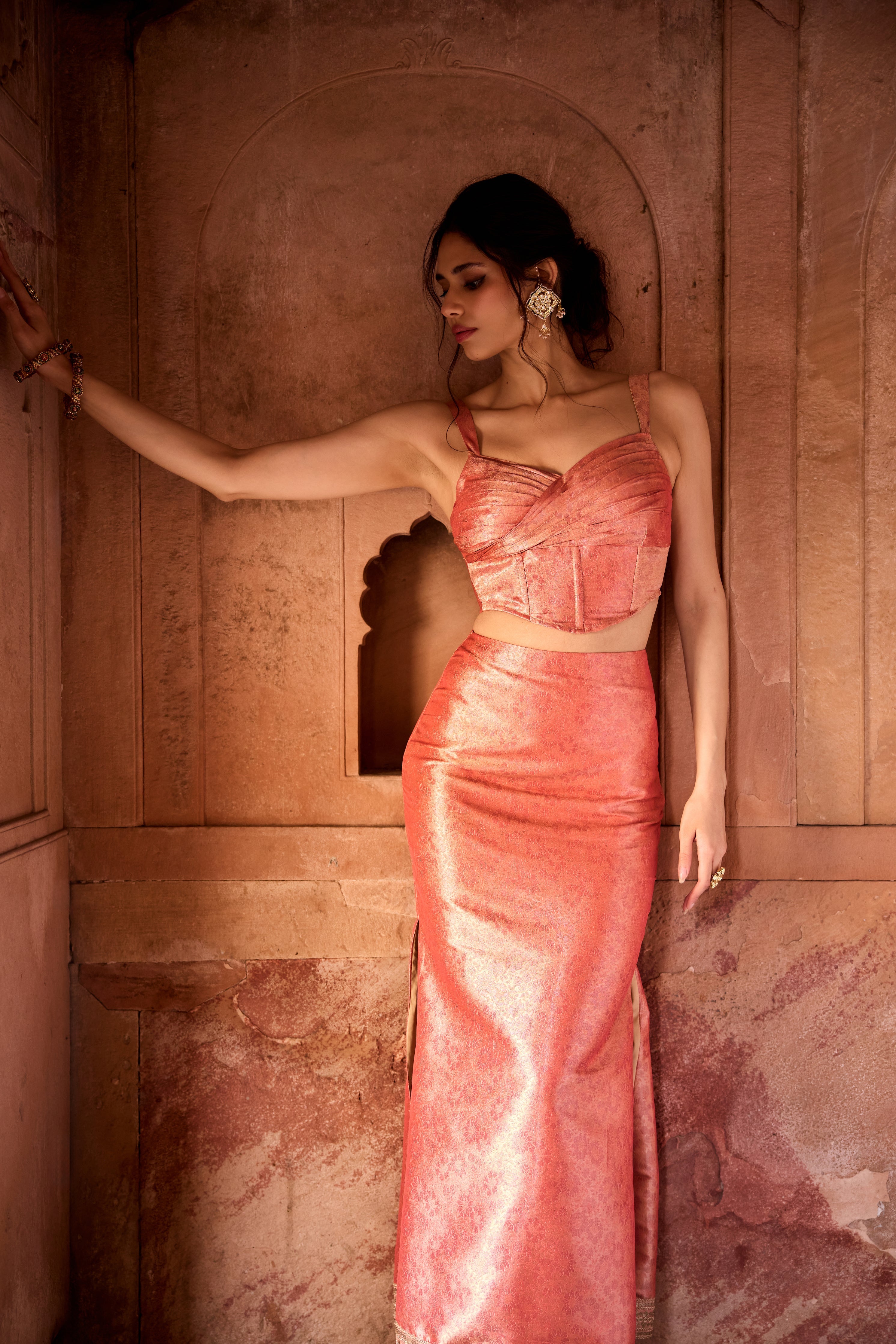 Misriyyah Orange Corset Set