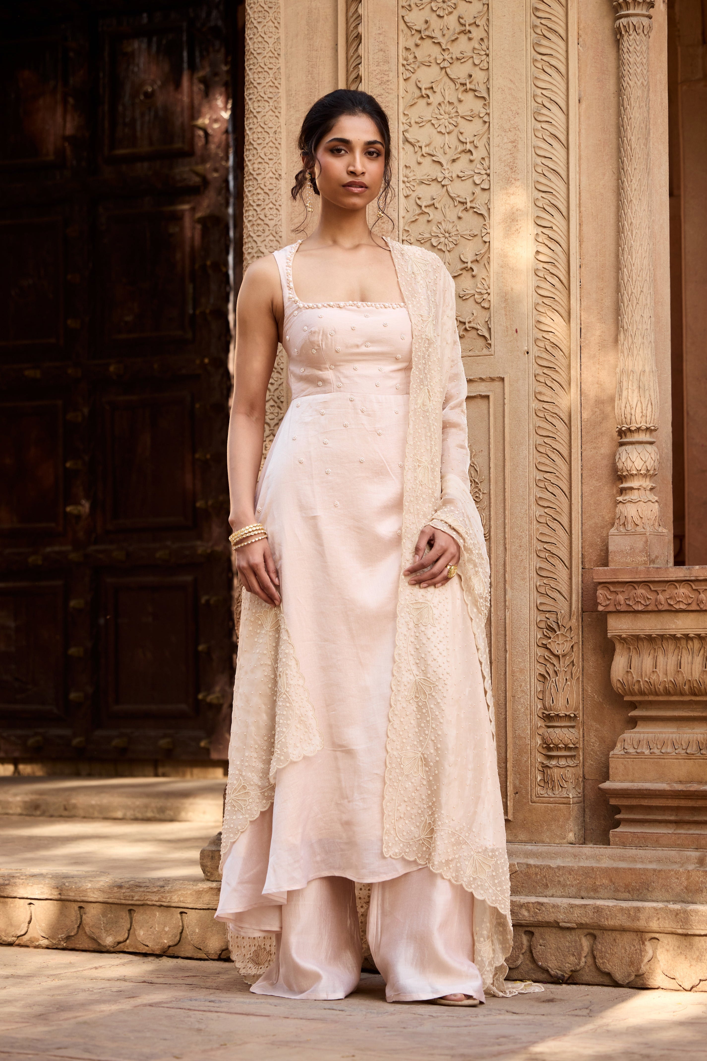 Mihika Mauve Chanderi Anarkali Set