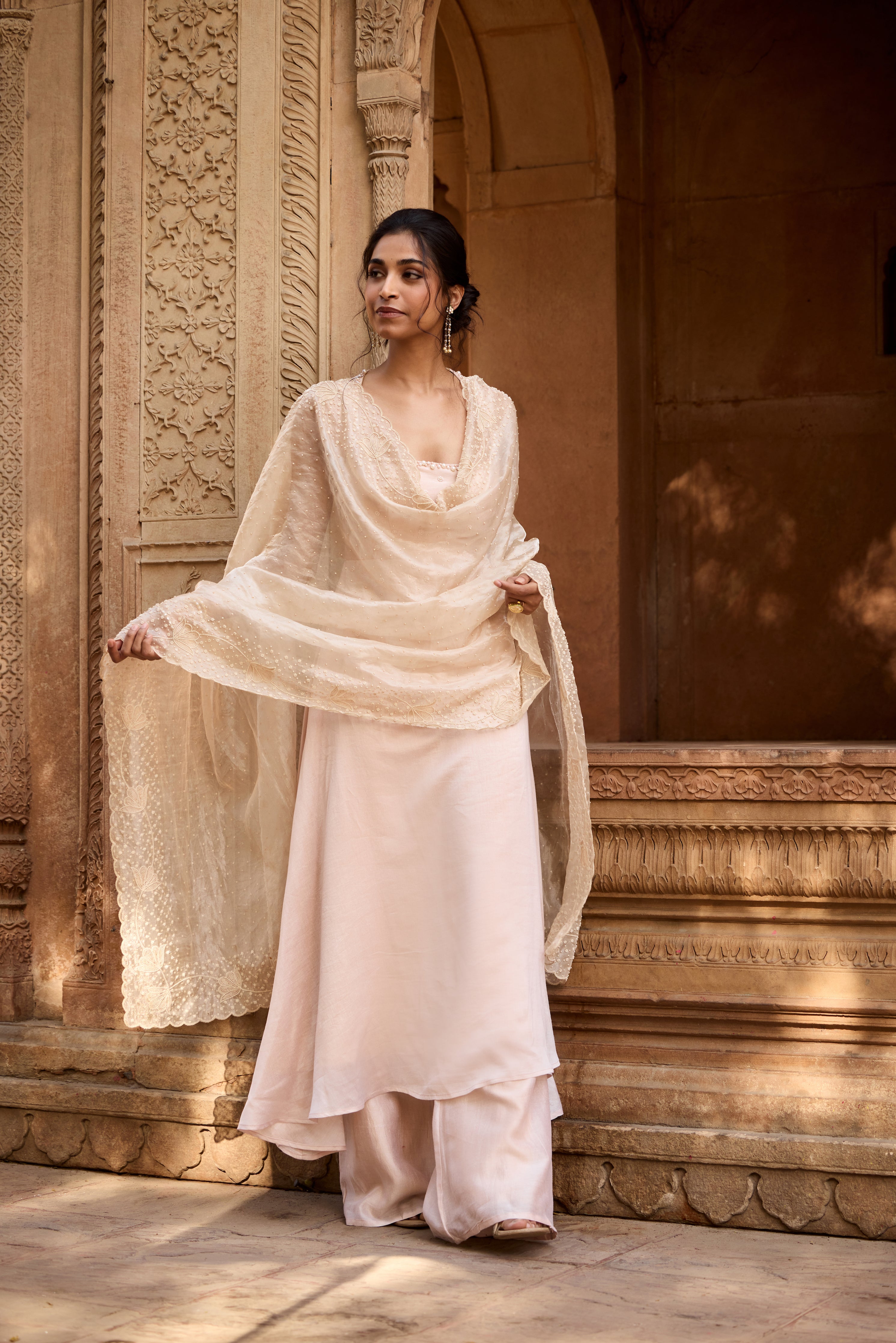 Mihika Mauve Chanderi Anarkali Set