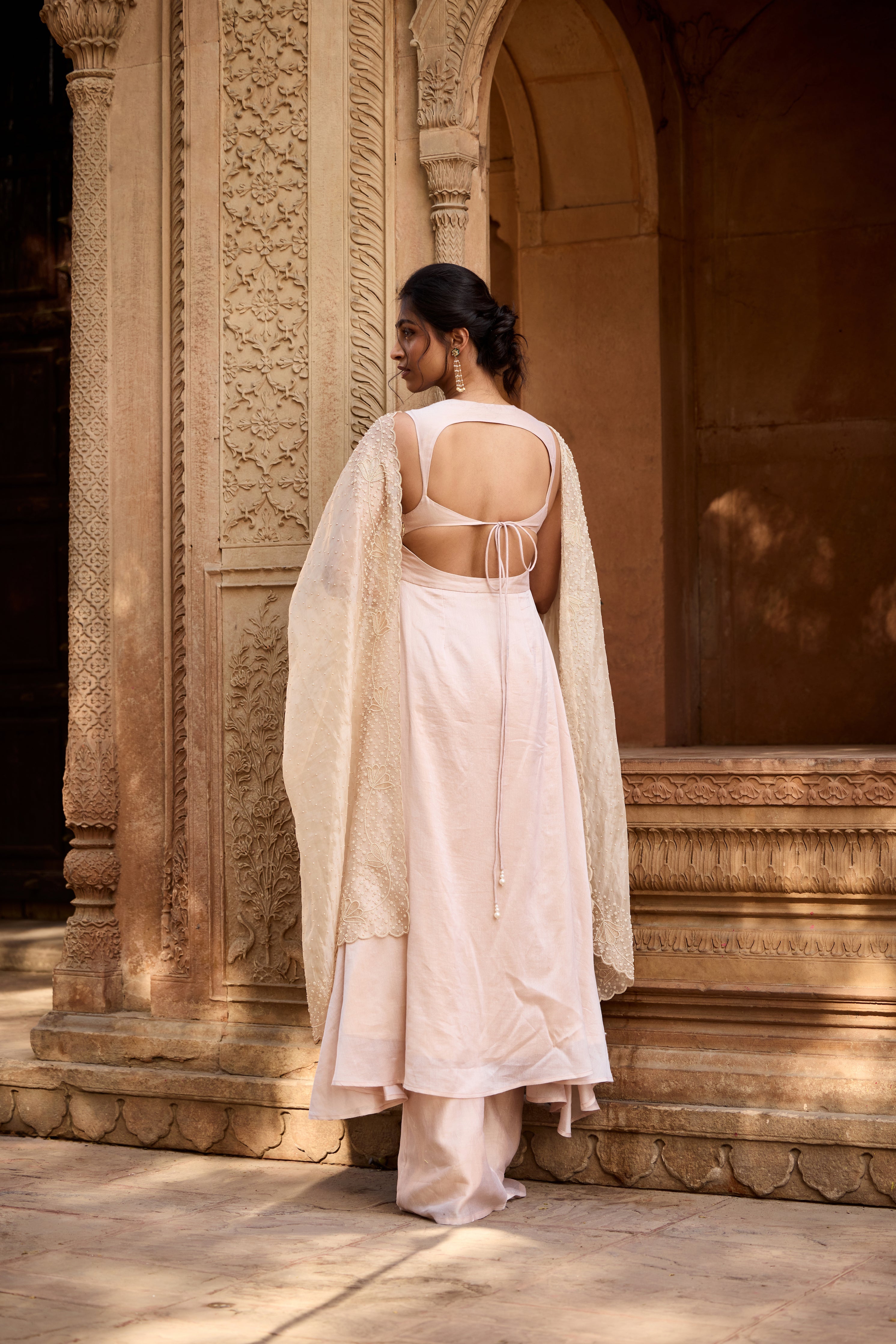 Mihika Mauve Chanderi Anarkali Set