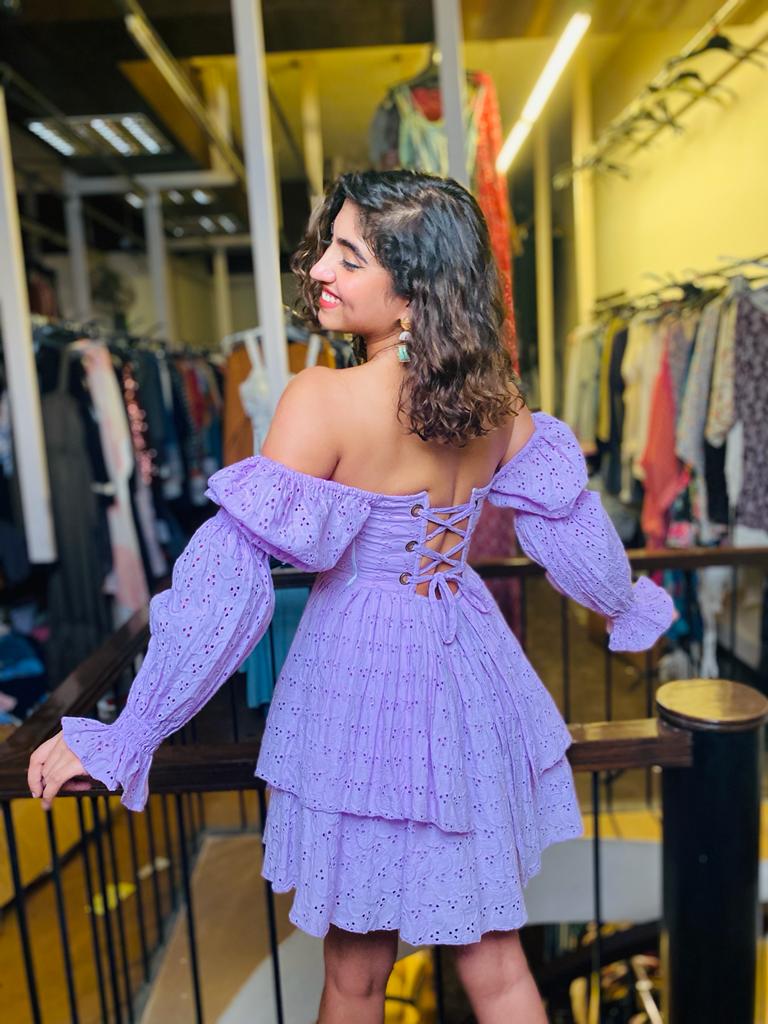 Lavendar Schiffli Dress