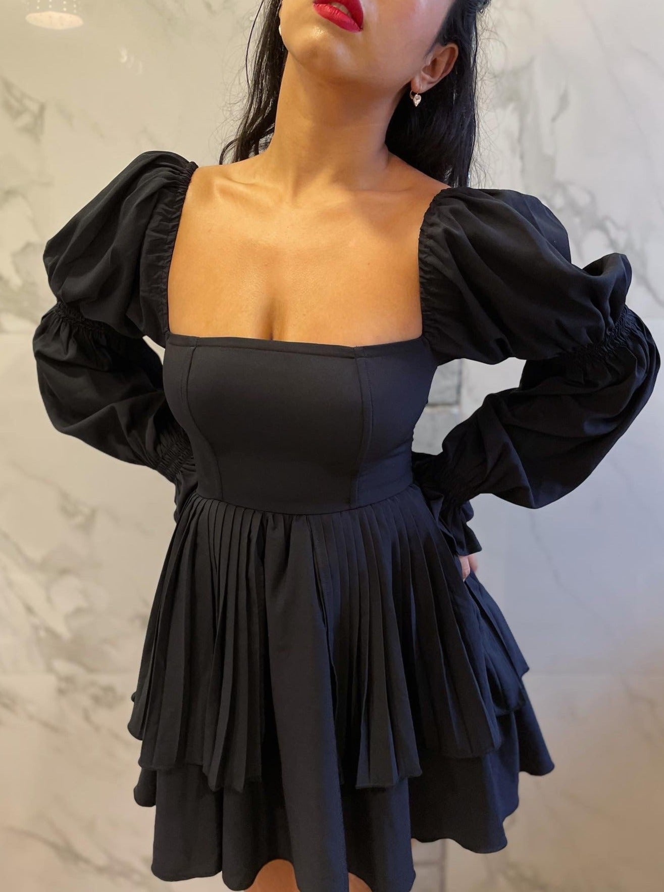Black mini dress