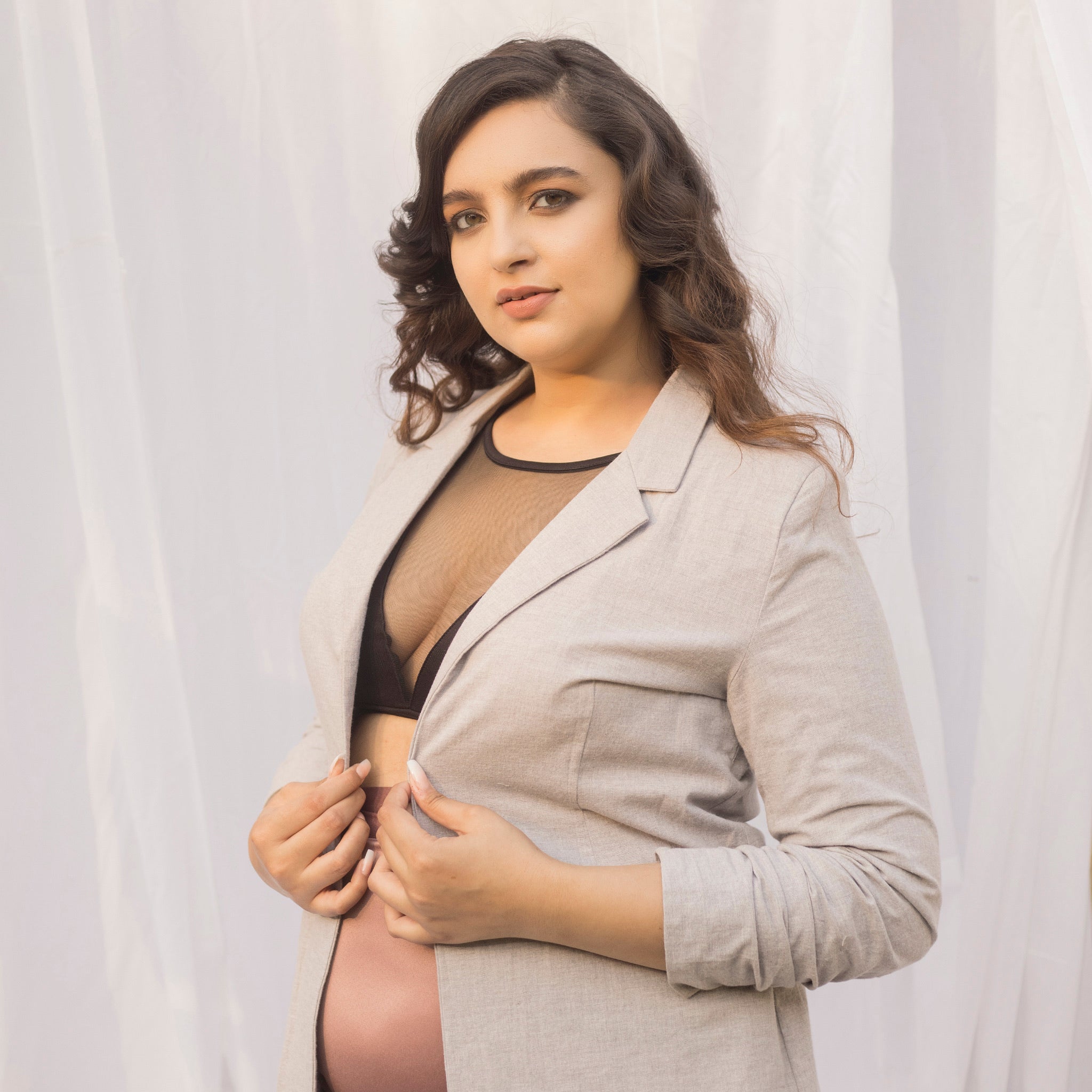 Siana Oversized Cotton Blazer
