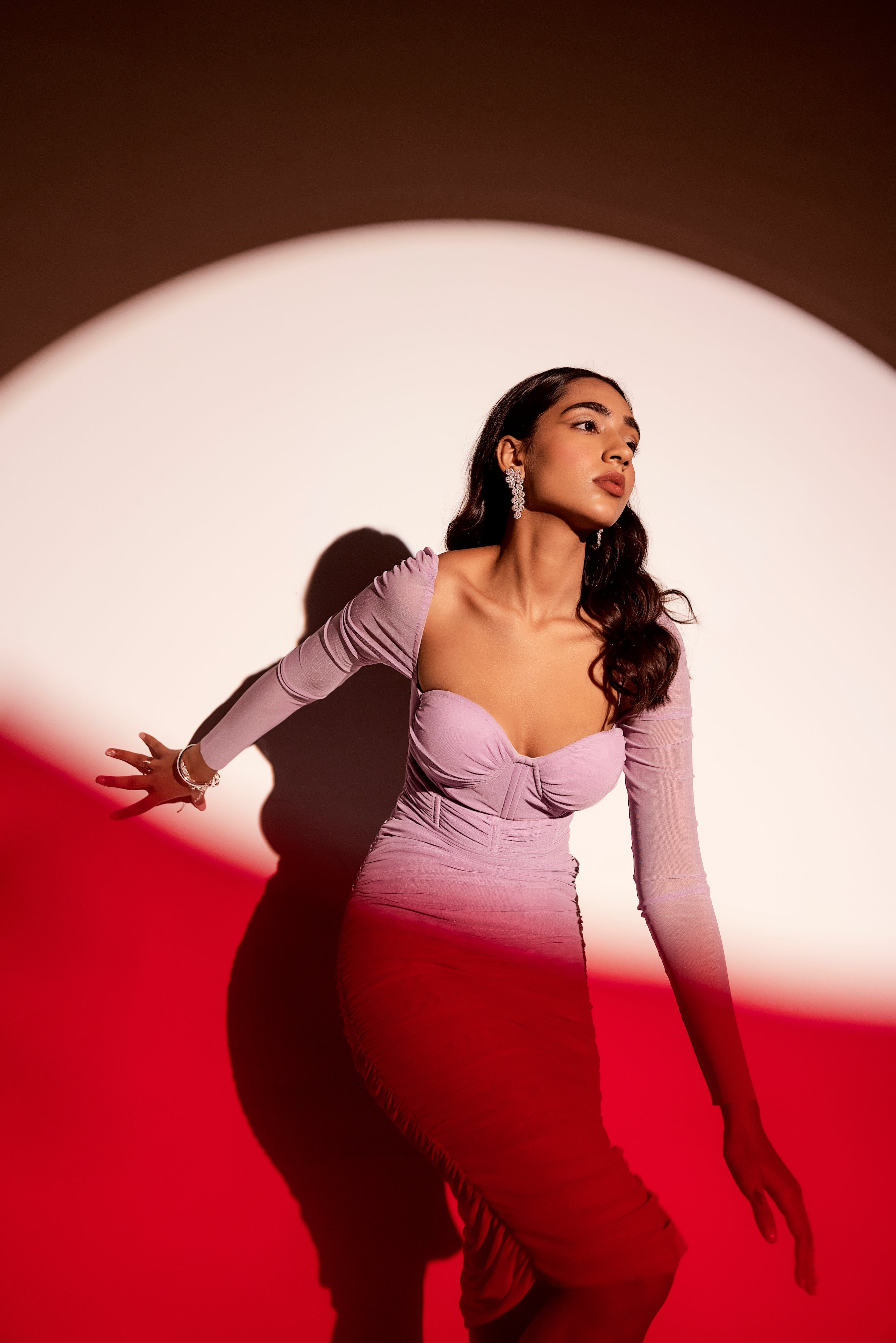 Pink ruched dress