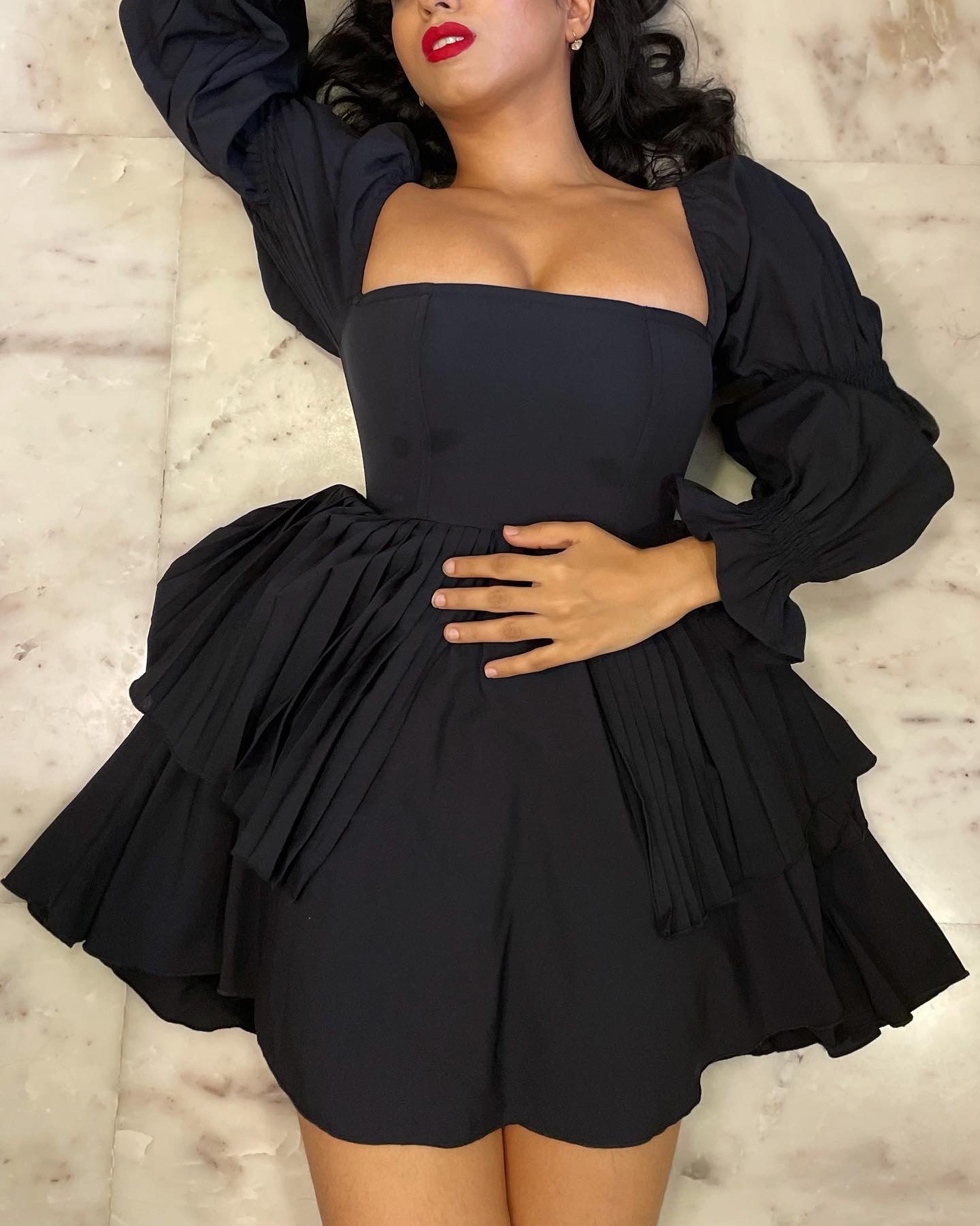 Black mini dress